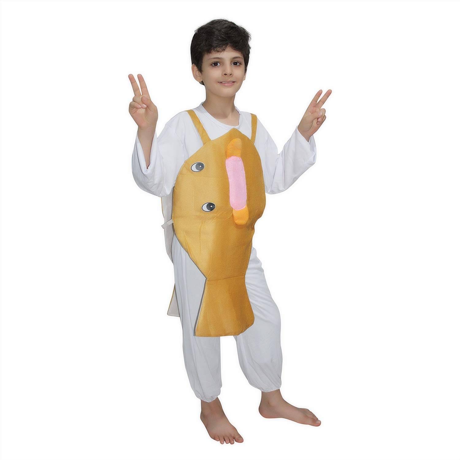     			Kaku Fancy Dresses Puffer Fish Costume -Mustard,5-6Years, For Boys & Girls