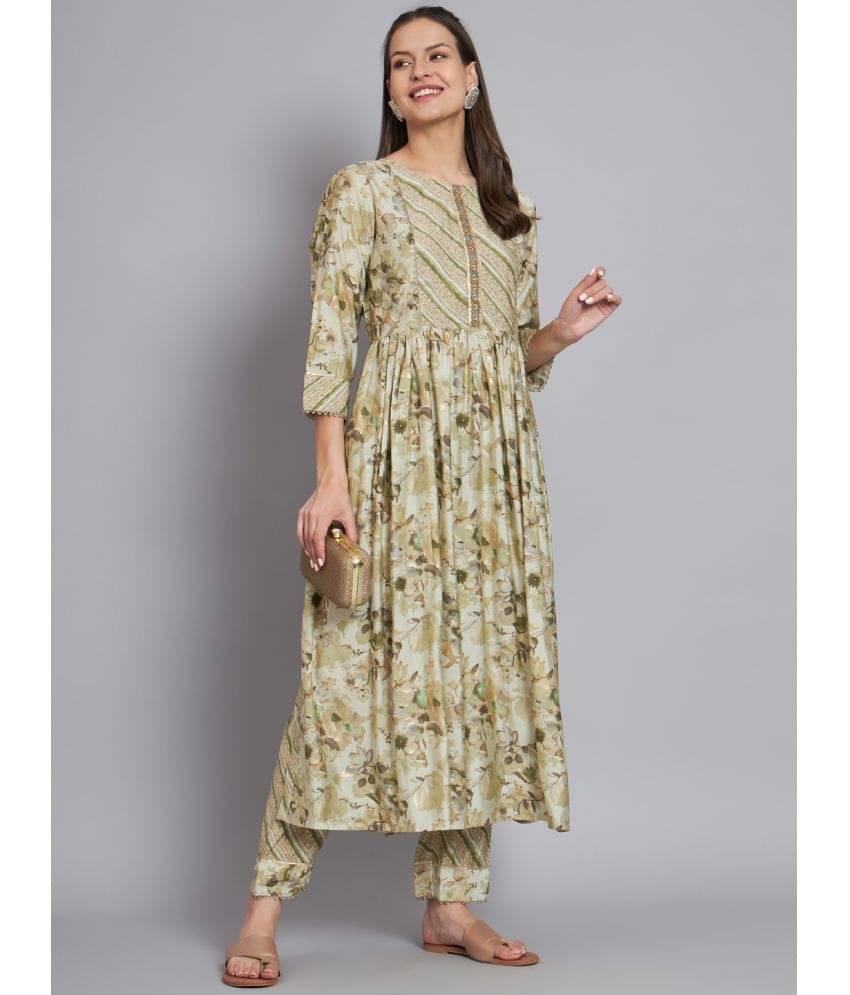     			MESMORA - Green Anarkali Crepe Women's Stitched Salwar Suit ( Pack of 1 )