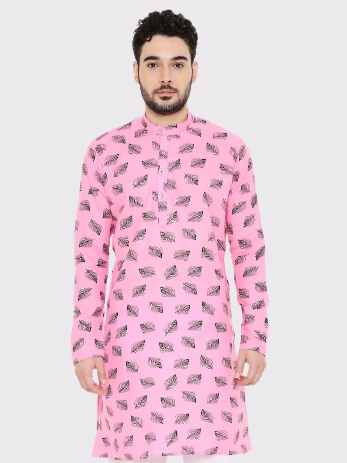 Maharaja - Pink Cotton Blend Men's Regular Kurta ( Pack of 1 ) - Kurtas & Kurta Sets | Buy online on ZillyBuy