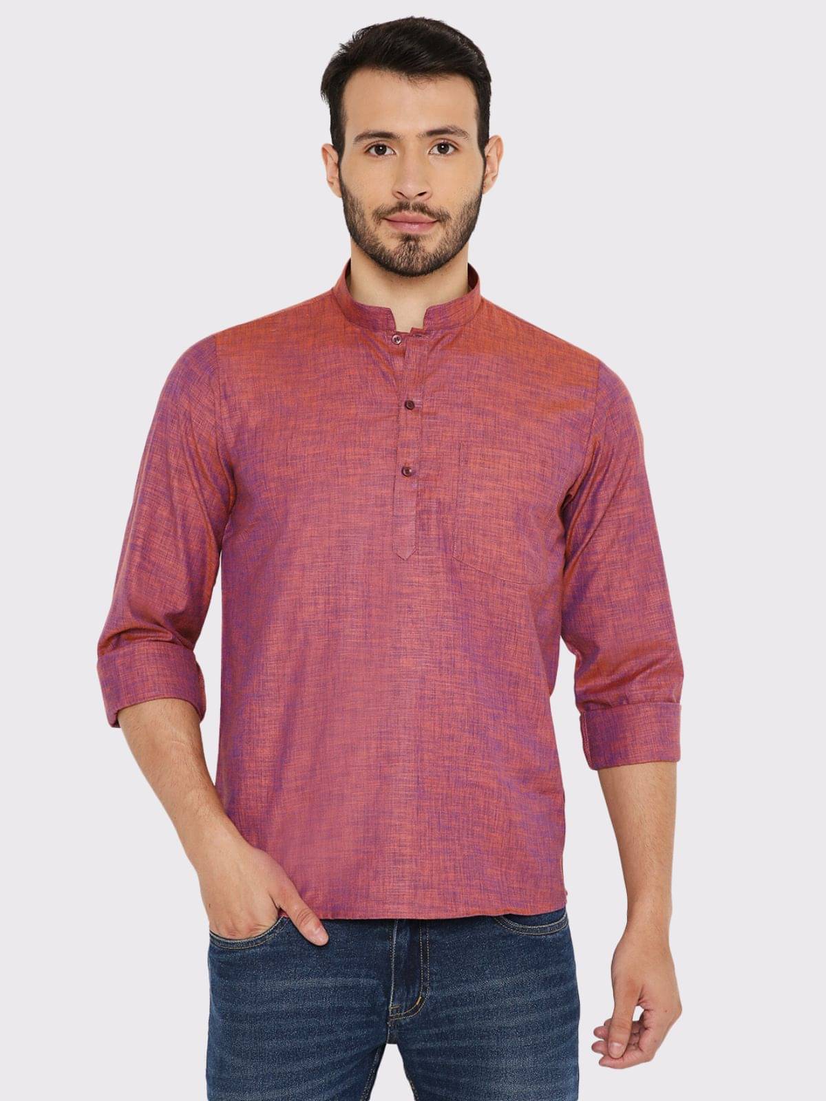     			Maharaja - Pink Linen Men's Regular Kurta ( Pack of 1 )