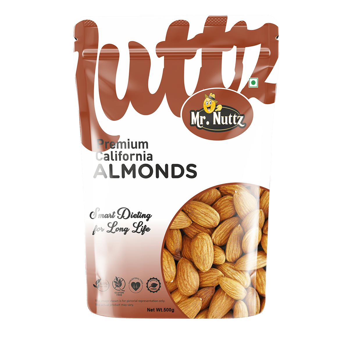    			Mr.Nuttz 100% Natural California Almond Badam 500g