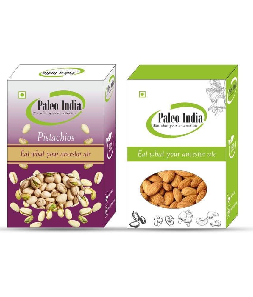     			Paleo India 400g Combo Pack Pista Badam| Almonds200gm Pistachios 200gm Gift for Every Occasion