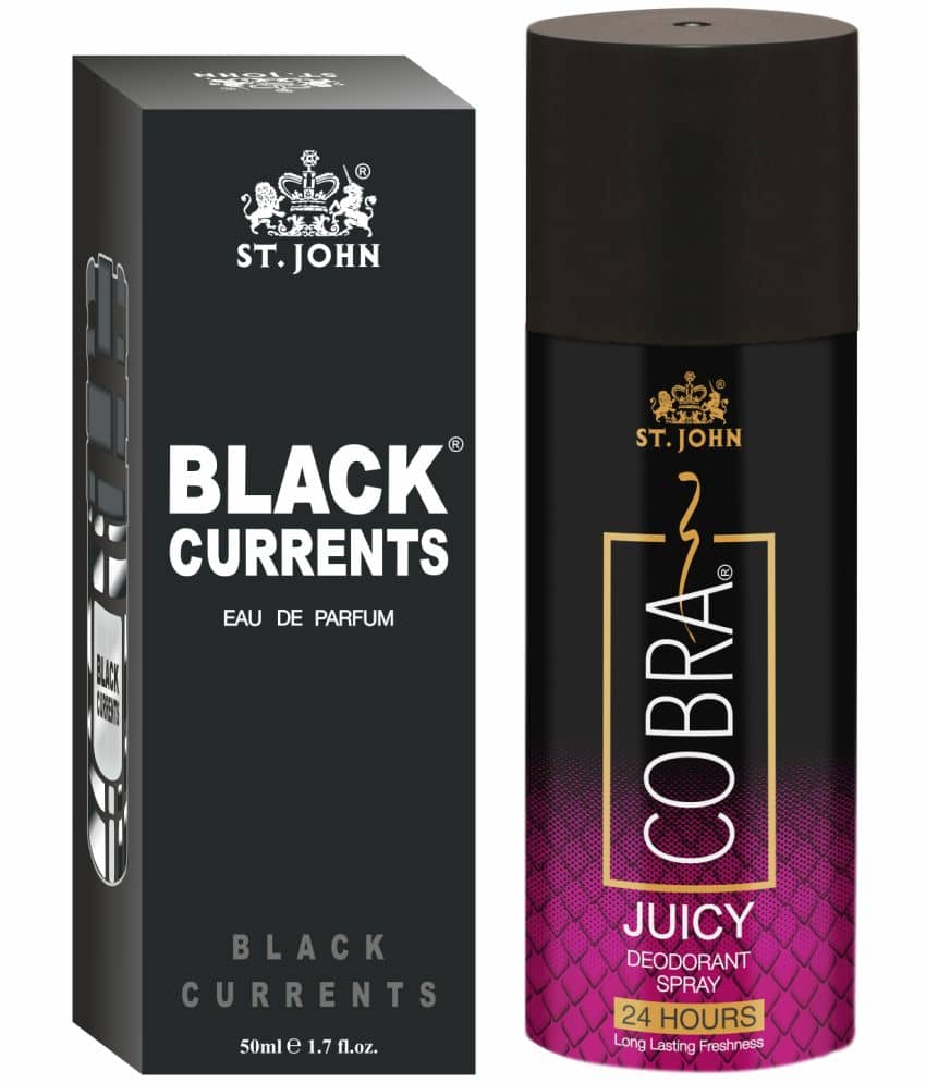 St. John - Cobra Juicy 150ml & Black Current 50ml Deodorant Spray & Perfume for Women,Men 150 ml ( Pack of 2 )