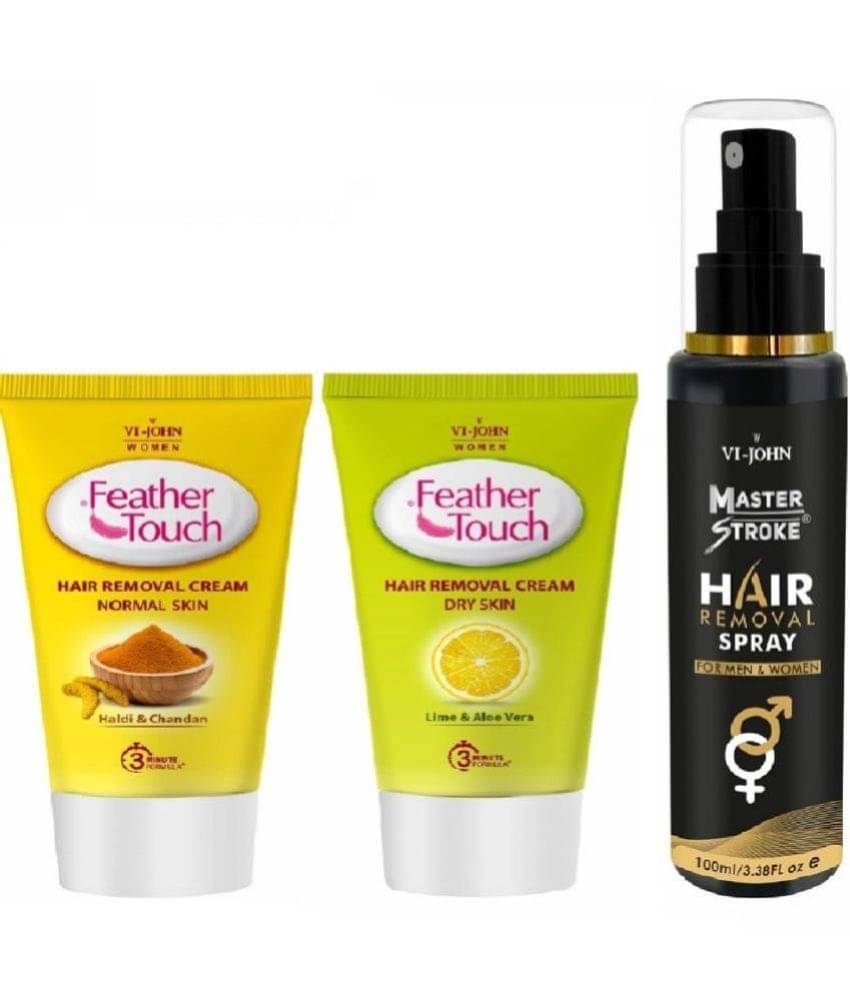     			VI-JOHN Master Stroke Hair Removal Spray 100ml & Haldi & Lime Hair Removal Cream, 40g Each Pack of 3