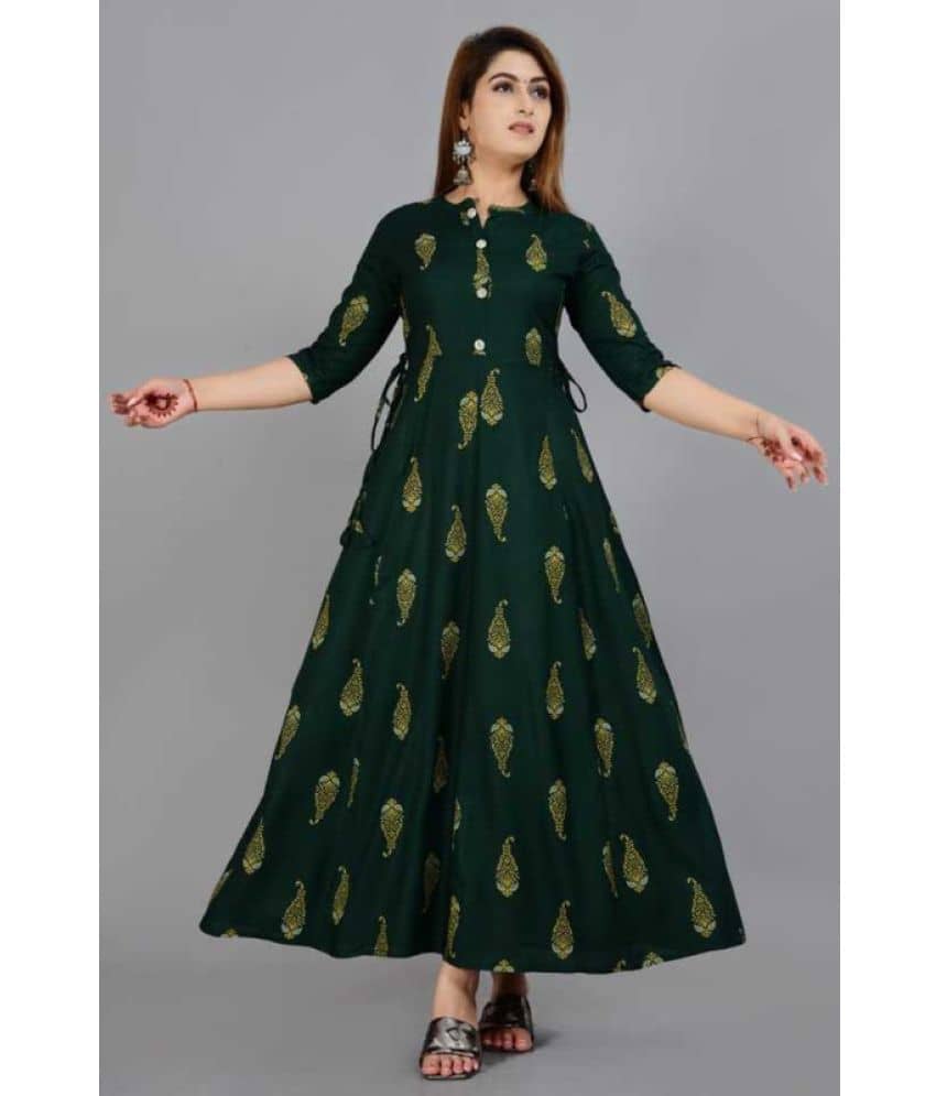Smien - Grey Rayon Women's Anarkali Kurti ( Pack of 1 ) - Kurtis, Tunics | Buy online on ZillyBuy