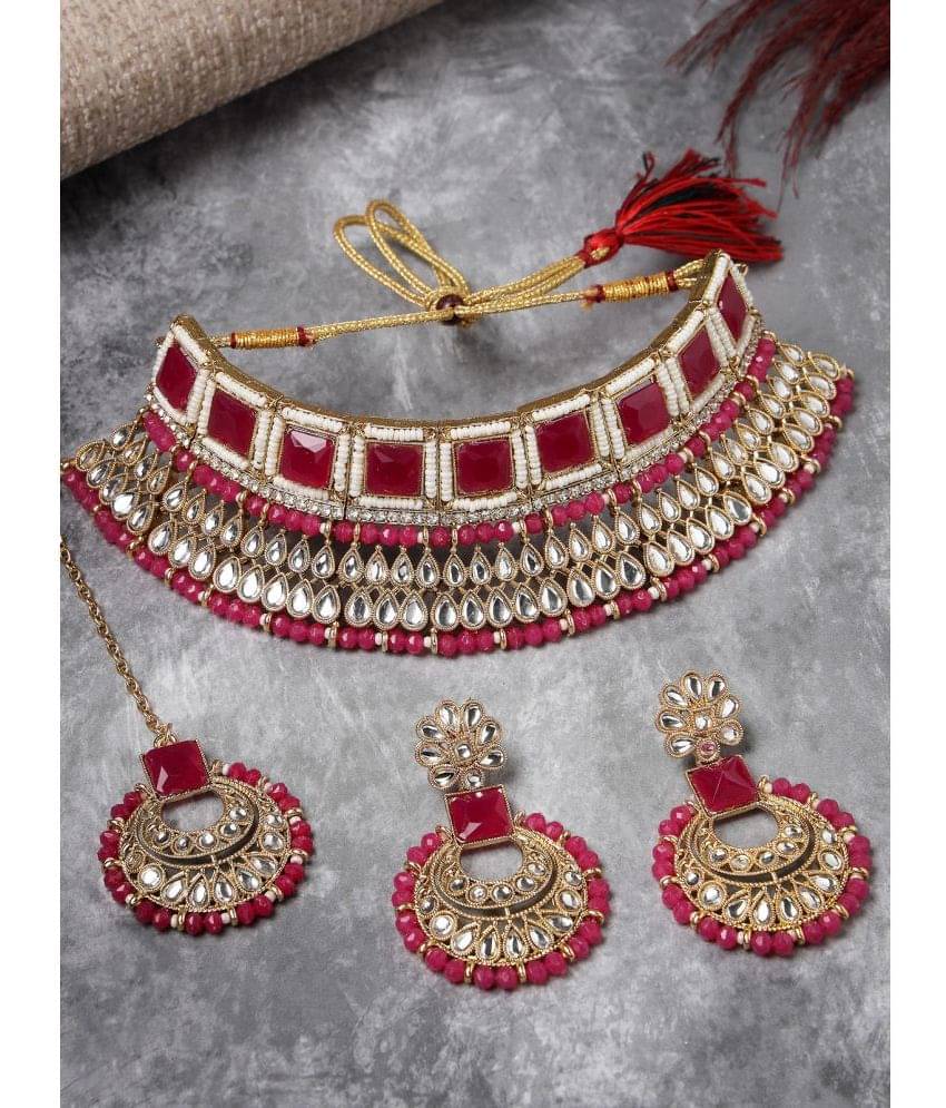     			Sukkhi Magenta Alloy Necklace Set ( Pack of 1 )