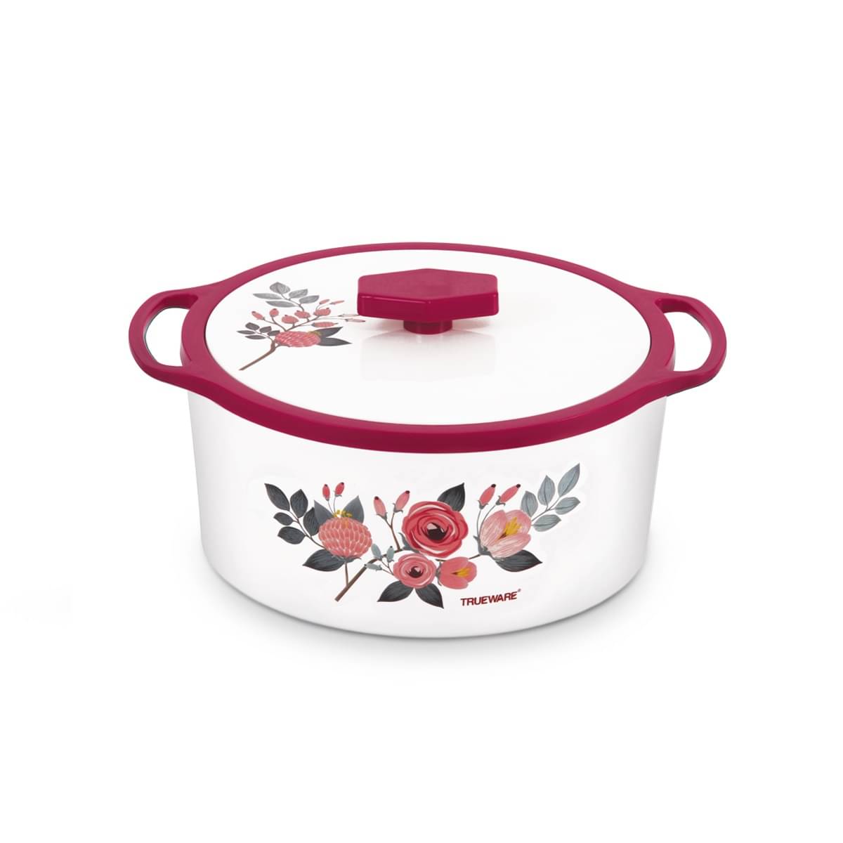 Trueware Florra Inner Steel Red Plastic Thermoware Casserole ( Set of 1 , 1500 mL ) Trueware Florra Inner Steel Red Plastic Thermoware Casserole ( Set of 1 , 1500 mL )