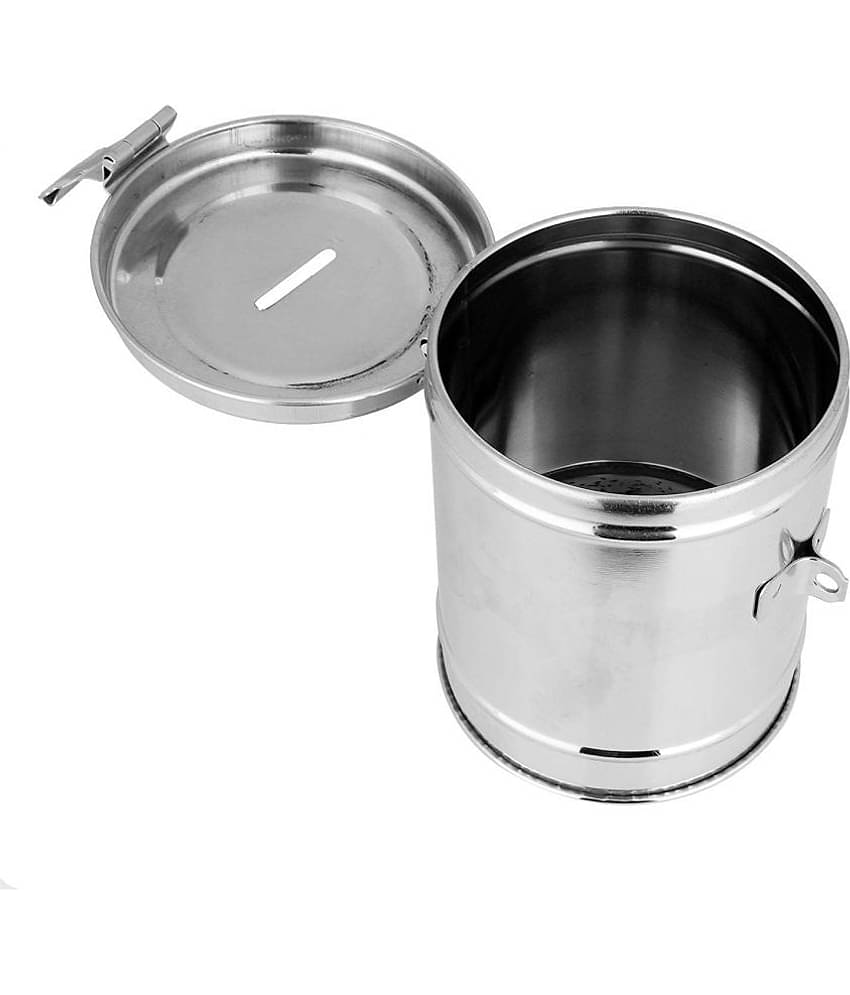 100% Stainless Steel Round Shape Piggy Bank Gullak Cum Coin Box | Money Bank Container for Kids (Ball Drop Game Free)