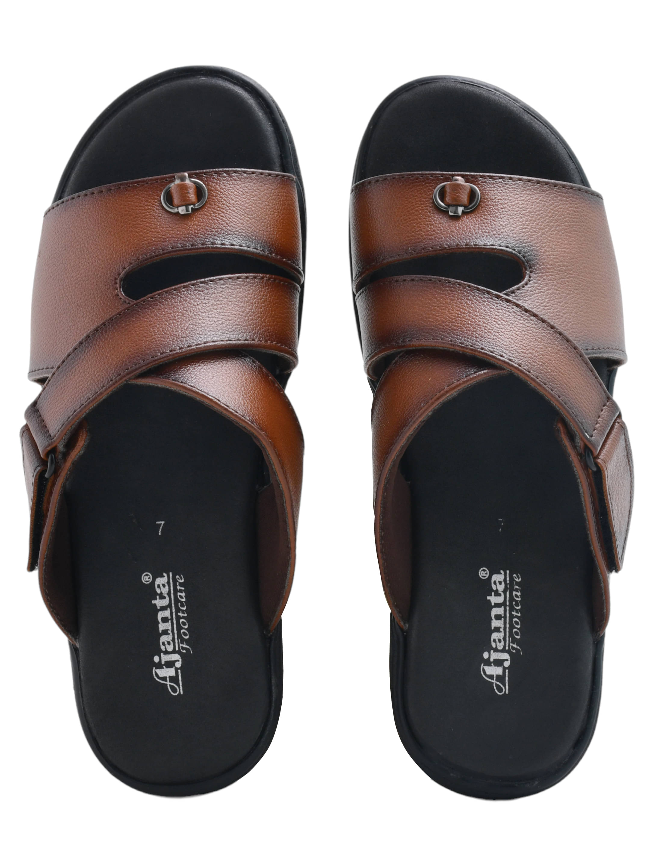     			Ajanta - Brown Men's Leather Slipper