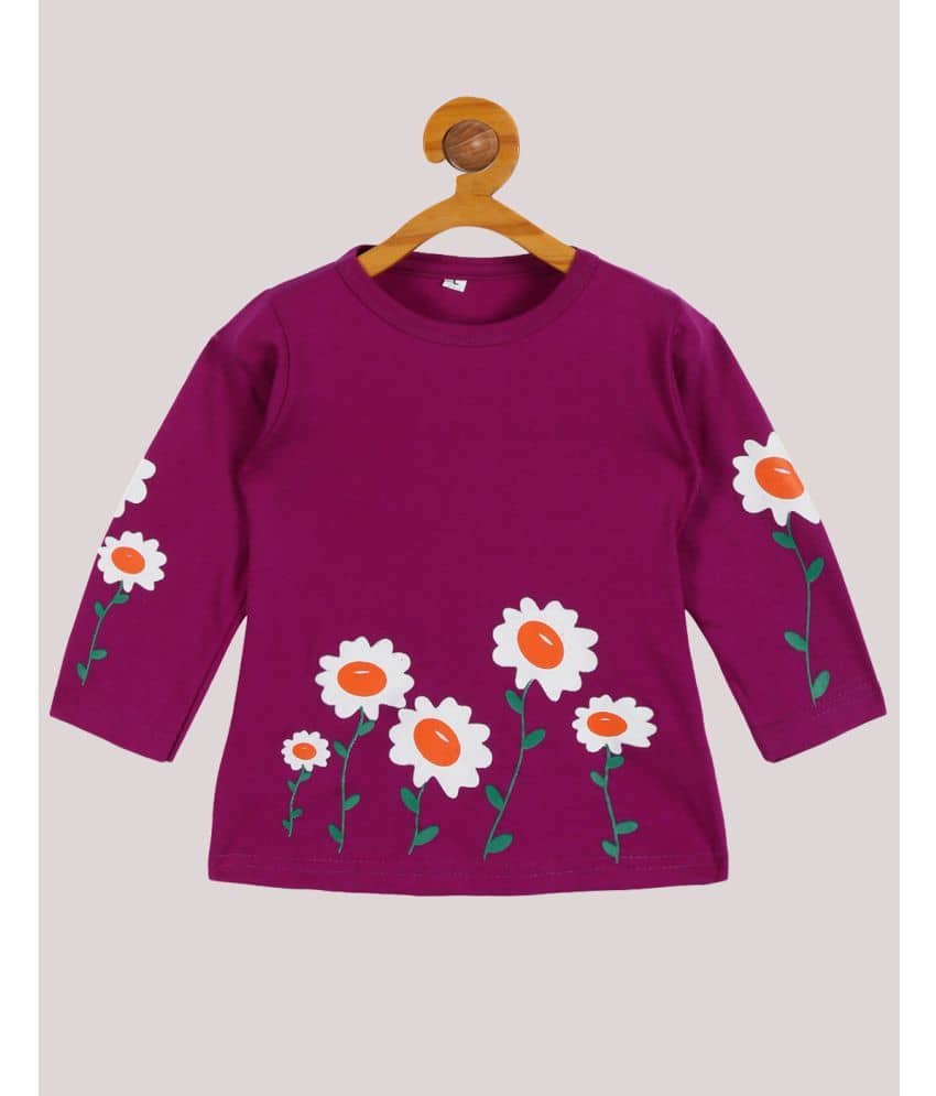 Babeezworld Pack of 1 Baby Girls Cotton T-Shirt ( Maroon )