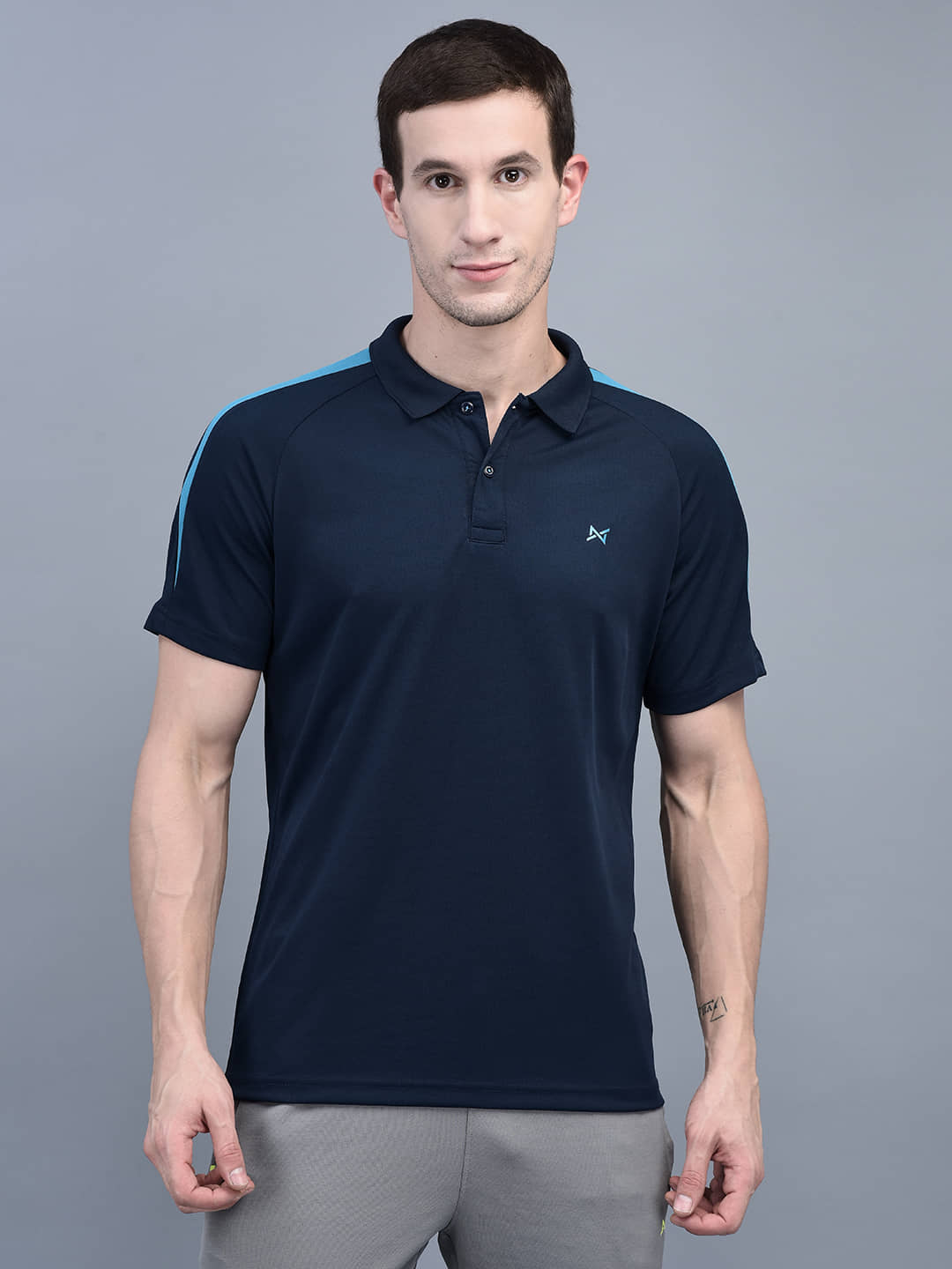 Force NXT Pack of 1 Cotton Blend Regular Fit Men's T-Shirt ( Blue )