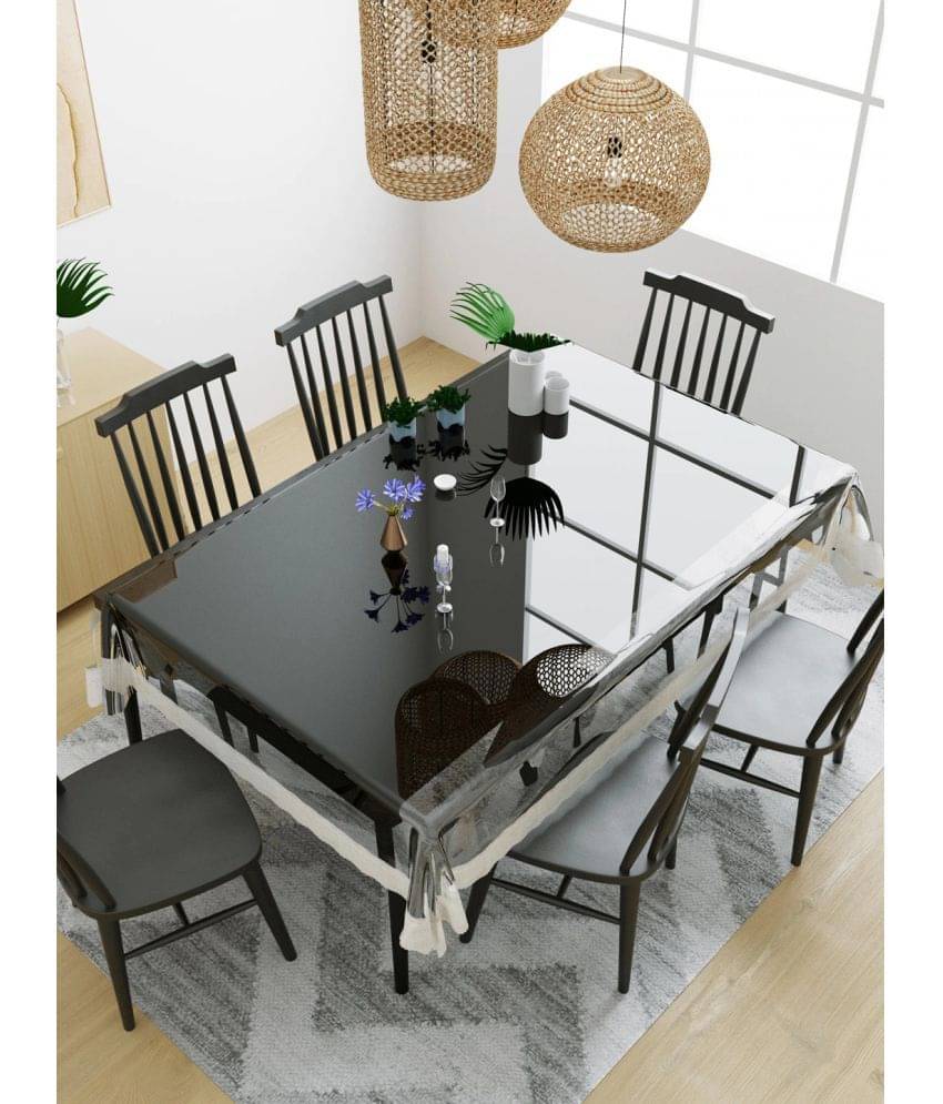     			Solid PVC 6 Seater Rectangle Table Cover ( 228 x 152 ) cm Pack of 1 White