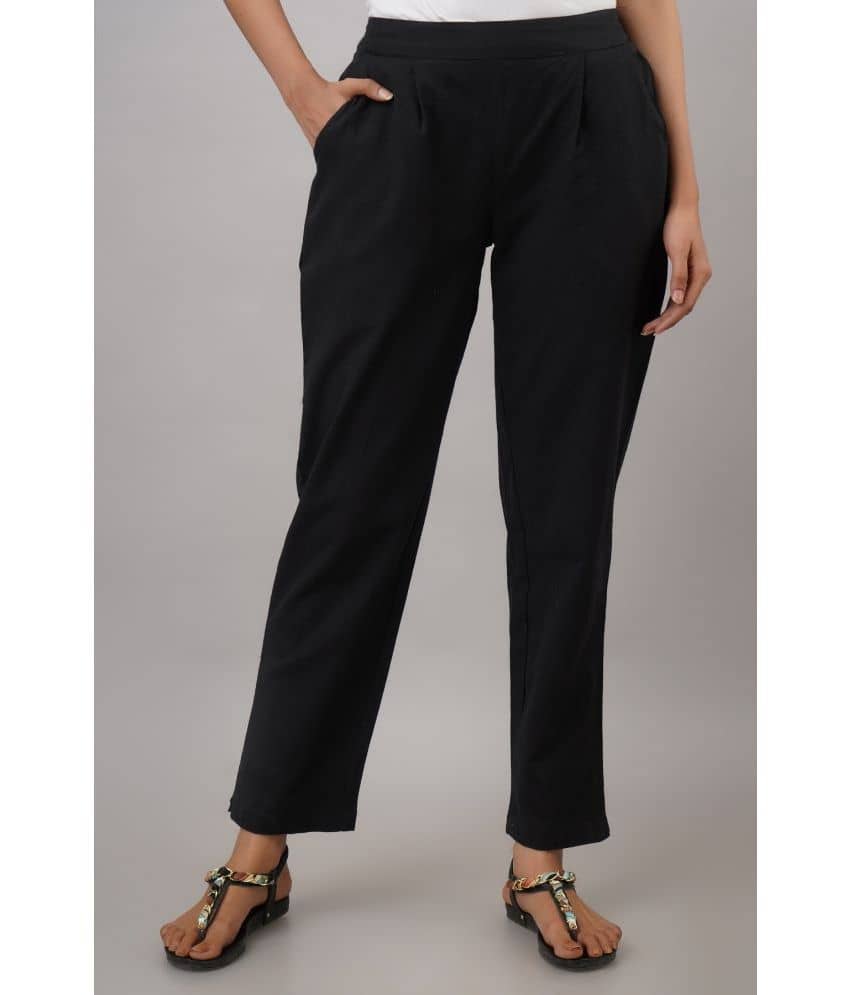 IRIDAA JAIPUR - Black Cotton Regular Women's Formal Pants ( Pack of 1 ) - Trousers | Buy online on ZillyBuy