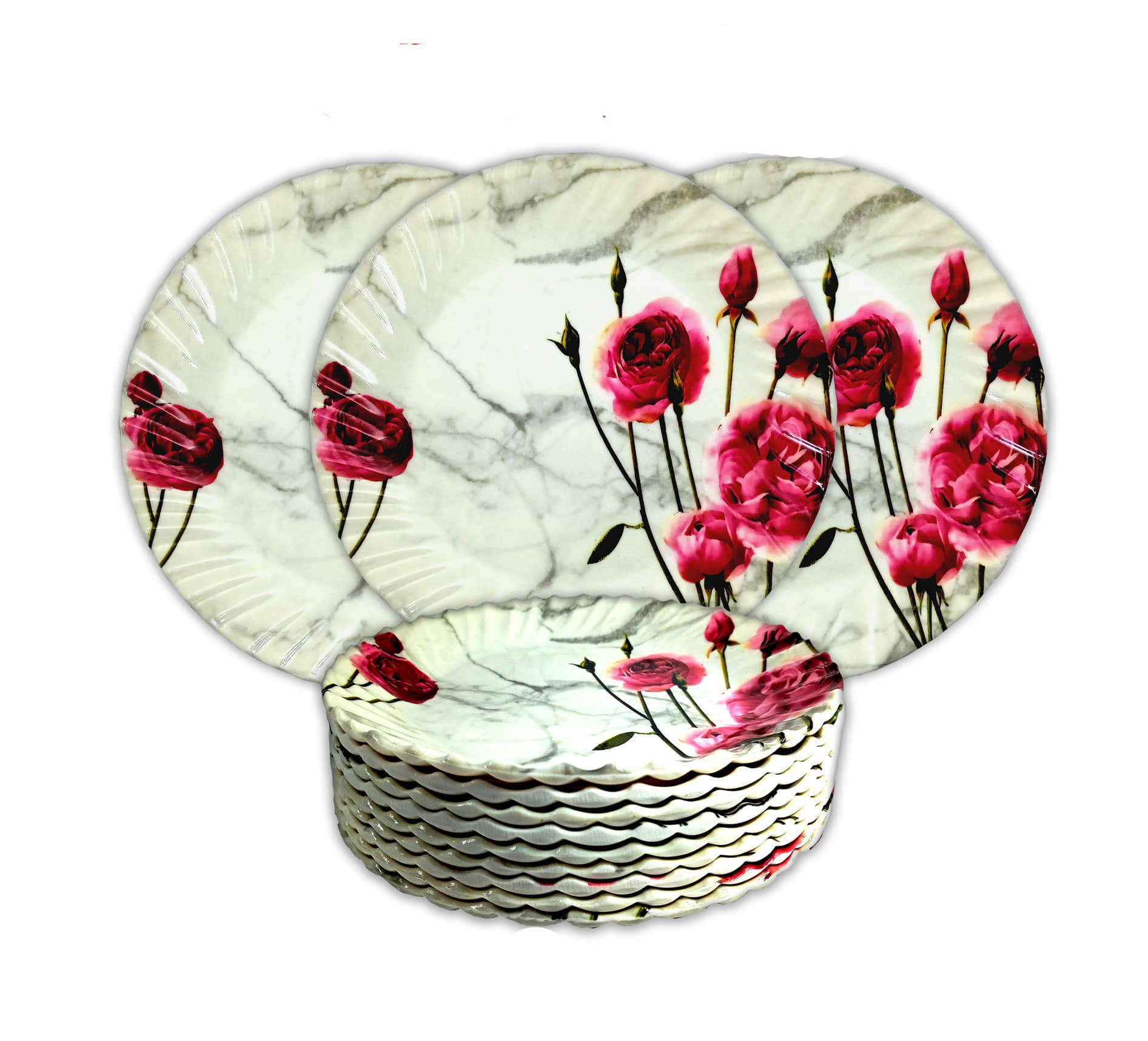 Inpro 12 Pcs Melamine Multi Color Half Plate