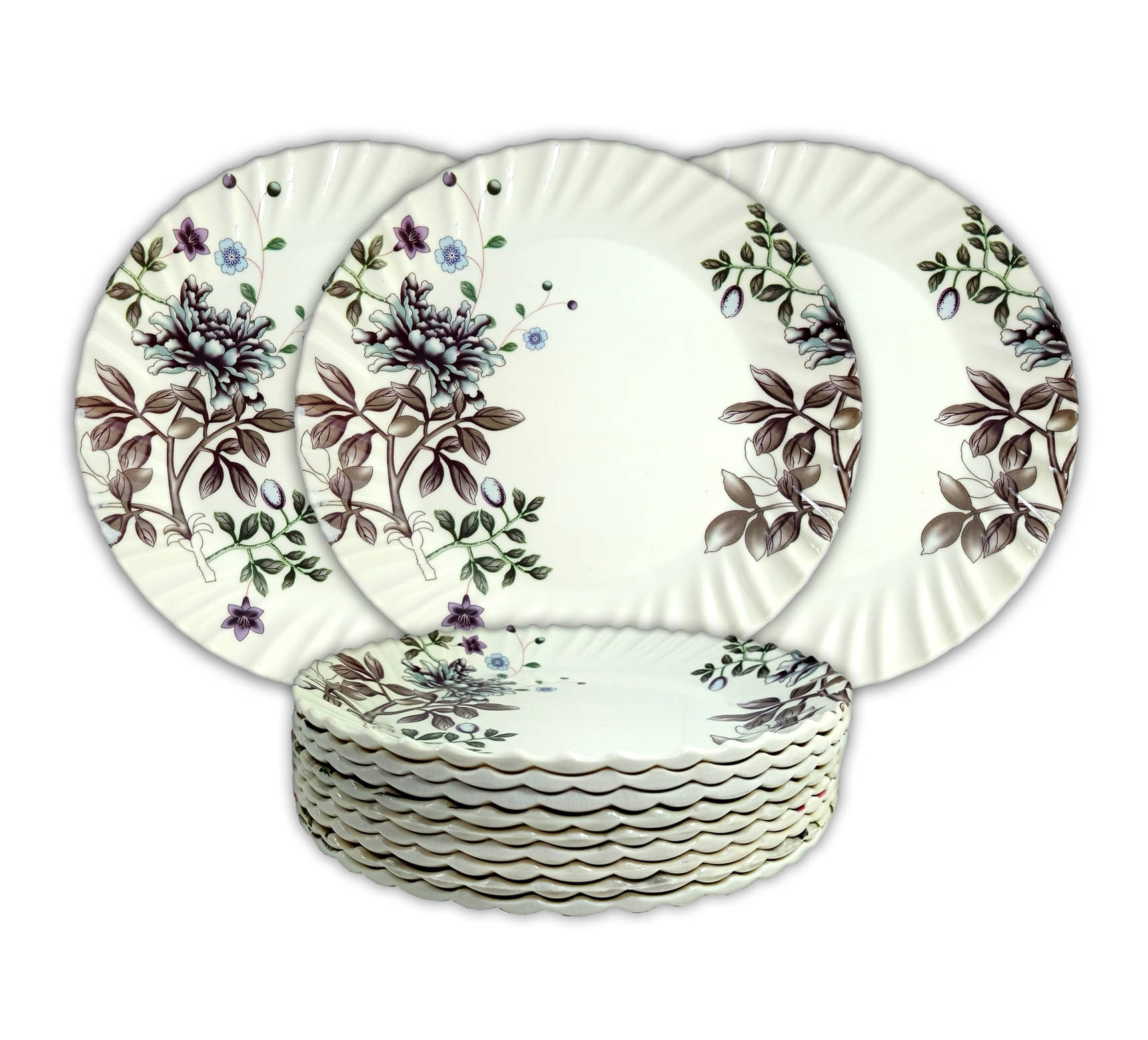 Inpro 12 Pcs Melamine Multi Color Half Plate Inpro 12 Pcs Melamine Multi Color Half Plate