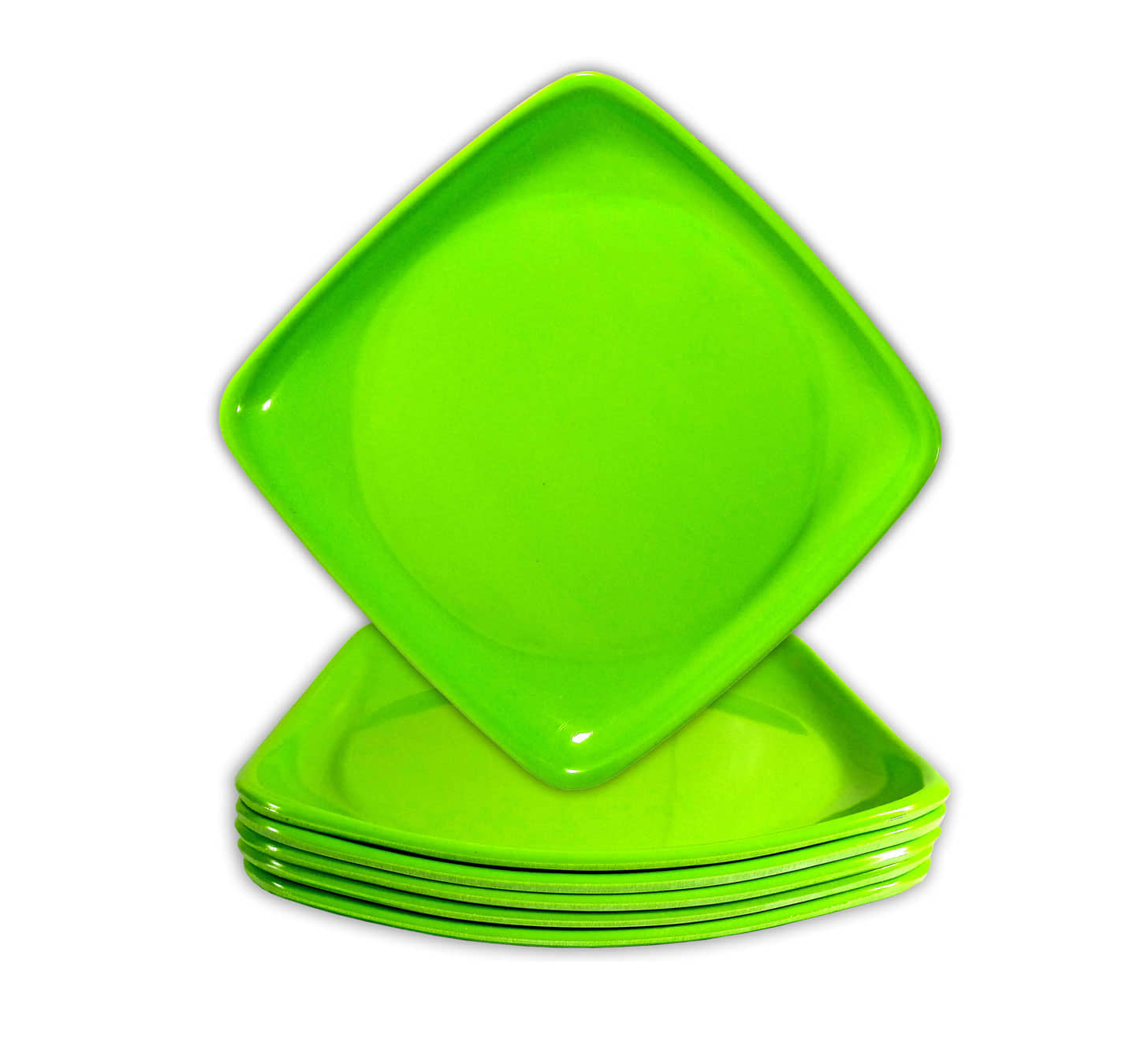 Inpro 6 Pcs Melamine Light Green Half Plate
