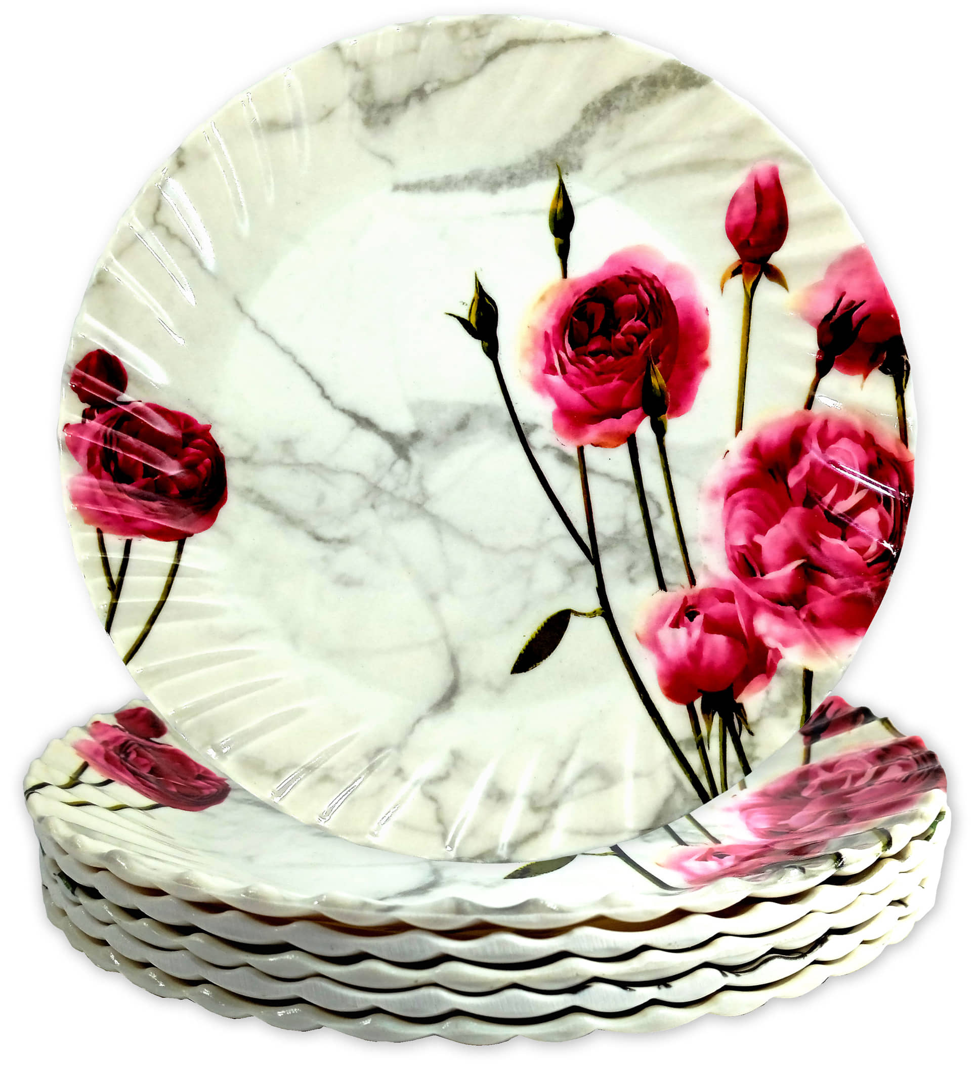 Inpro 6 Pcs Melamine Multi Color Half Plate