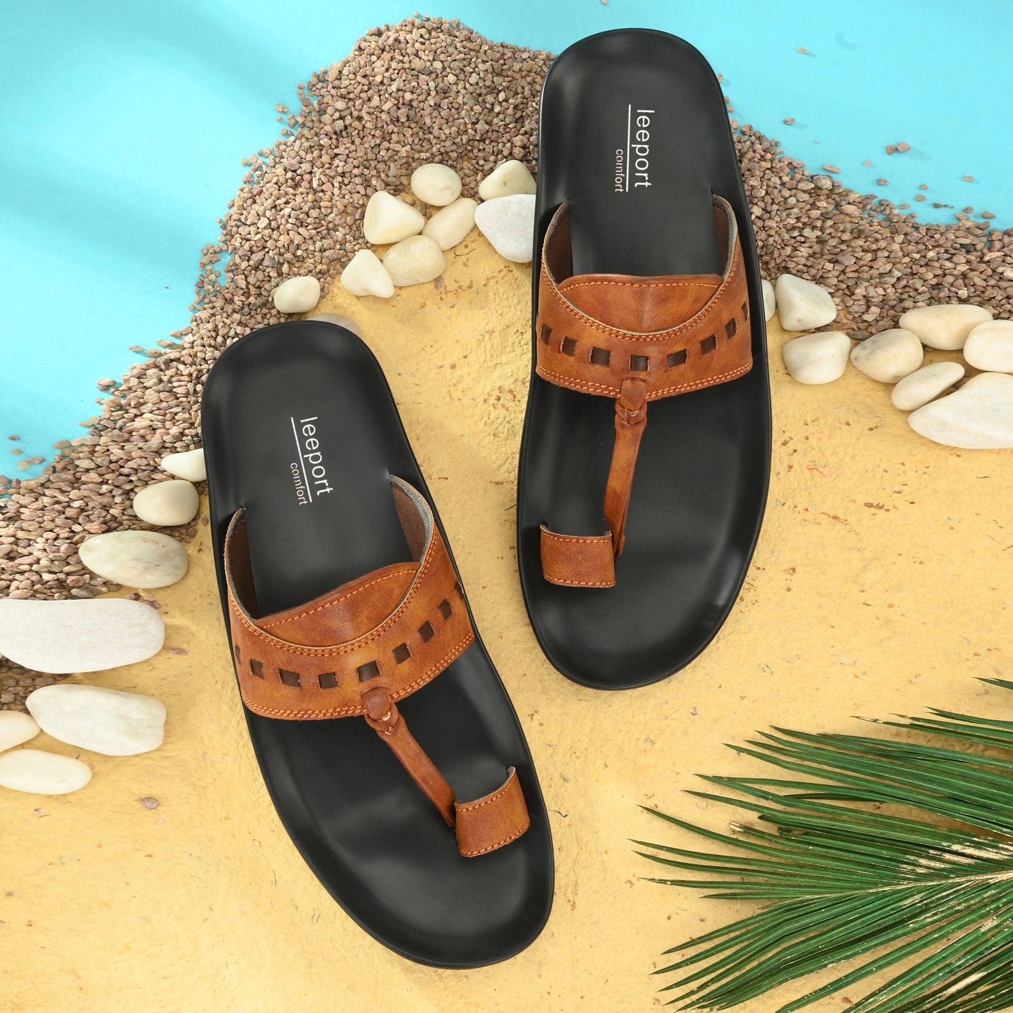     			Leeport - Beige Men's Kolhapuris