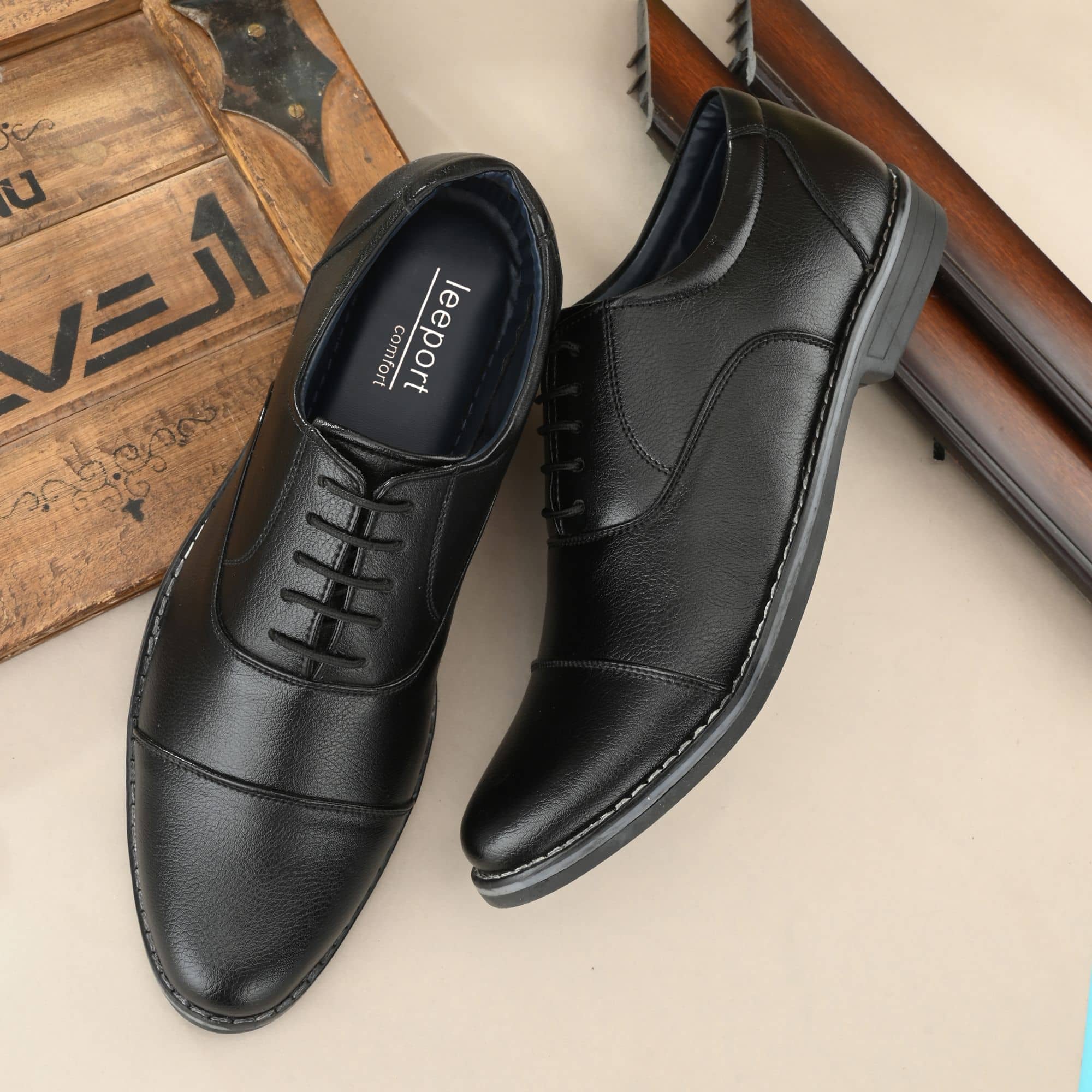 Leeport - Black Men's Oxford Formal Shoes - Formal Shoes | Buy online on ZillyBuy