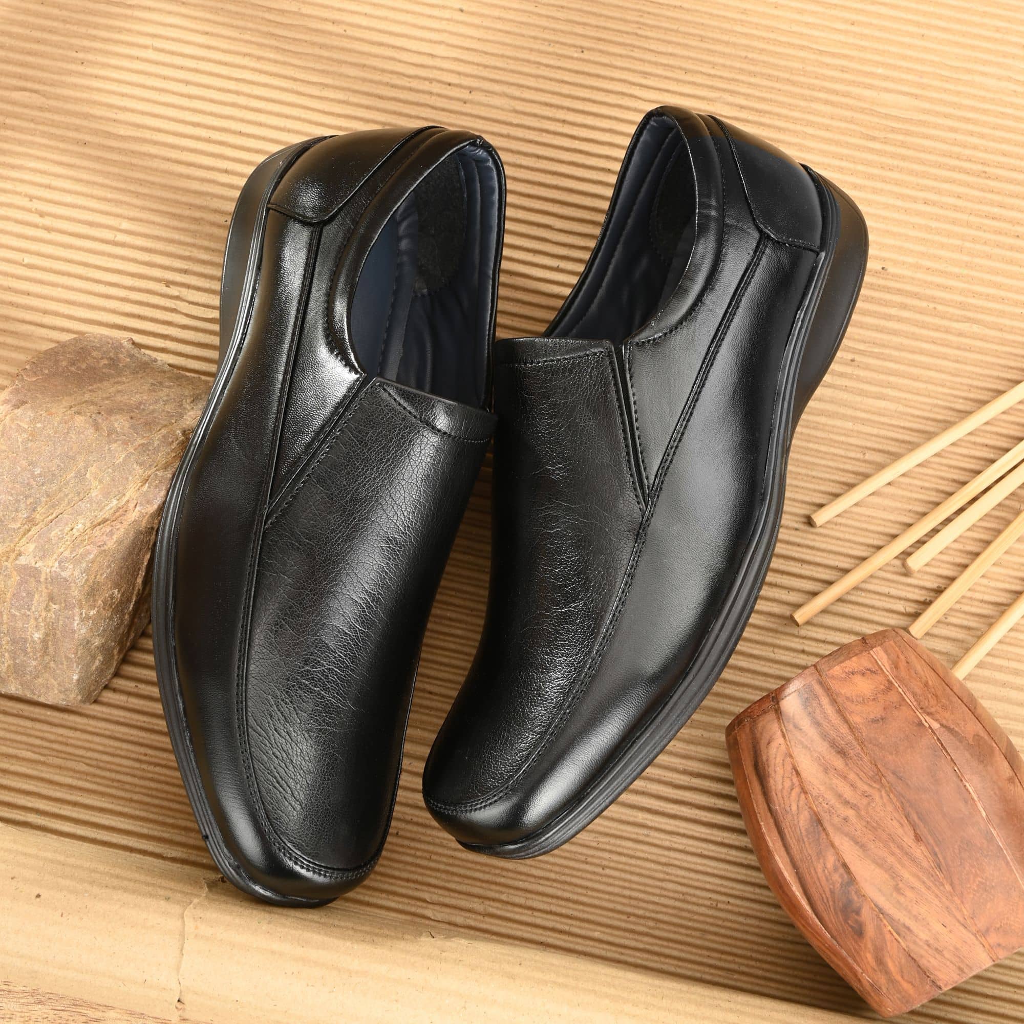 Leeport - Black Men's Slip On Formal Shoes - Formal Shoes | Buy online on ZillyBuy