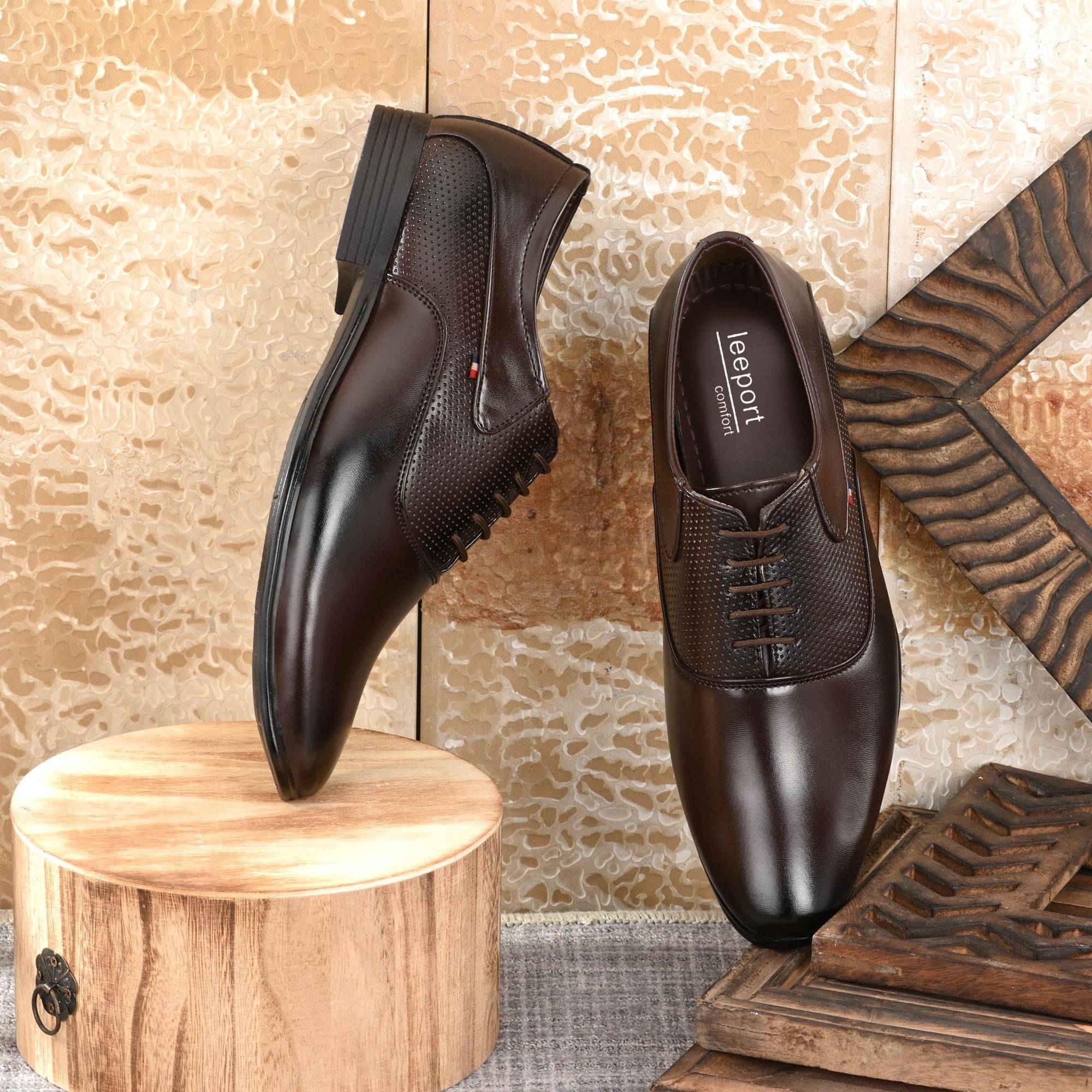     			Leeport - Brown Men's Oxford Formal Shoes