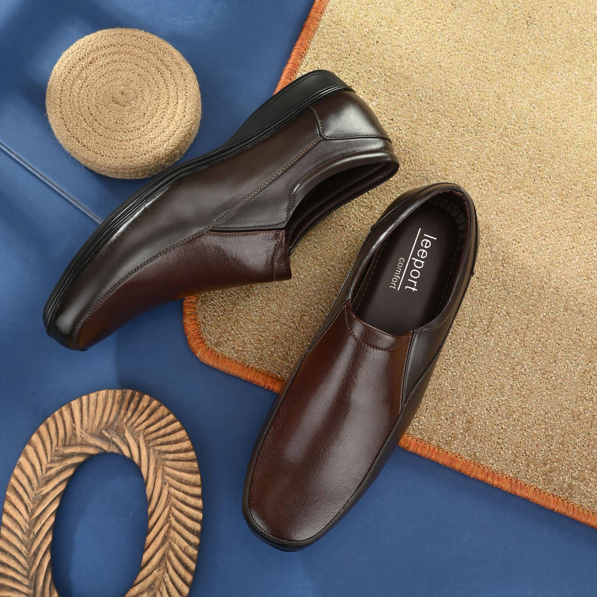 Leeport - Brown Men's Slip On Formal Shoes - Formal Shoes | Buy online on ZillyBuy
