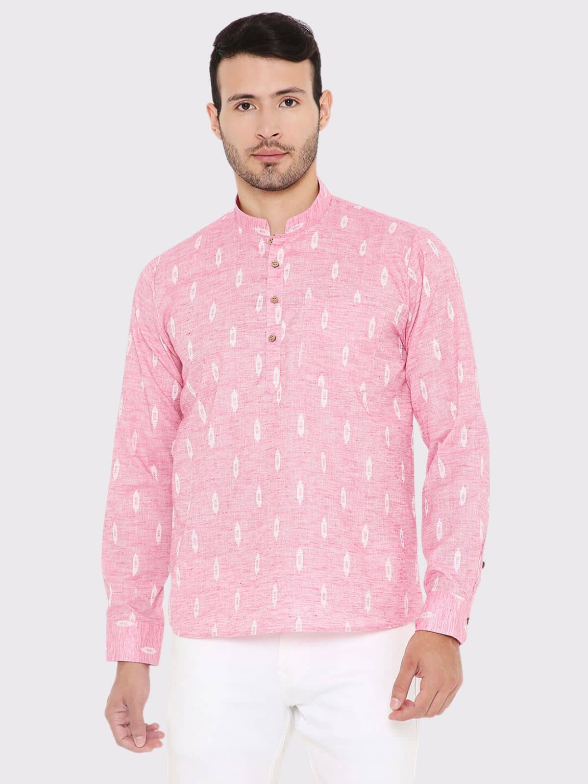 Maharaja - Pink Linen Men's Regular Kurta ( Pack of 1 ) - Kurtas & Kurta Sets | Buy online on ZillyBuy