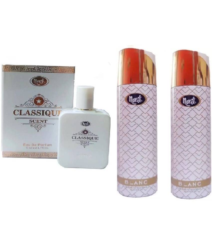     			Monet - CLASSIQUE  50ML , 2 BLANC  200ML EACH Eau De Parfum (EDP) For Unisex 450ML ( Pack of 3 )