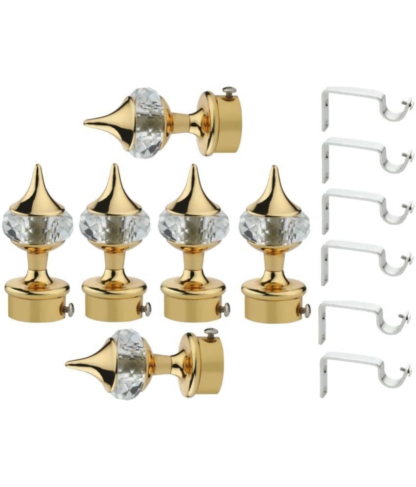 ProHard - Gold Wrought Iron Single Rod Curtain Bracket ( Pack of 6 )