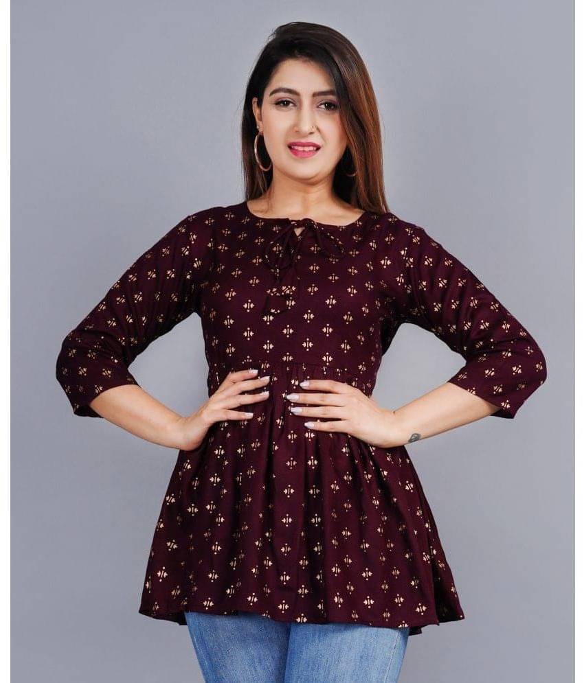 SIPET Women's Rayon Tunic ( Wine ) SIPET Women's Rayon Tunic ( Wine )