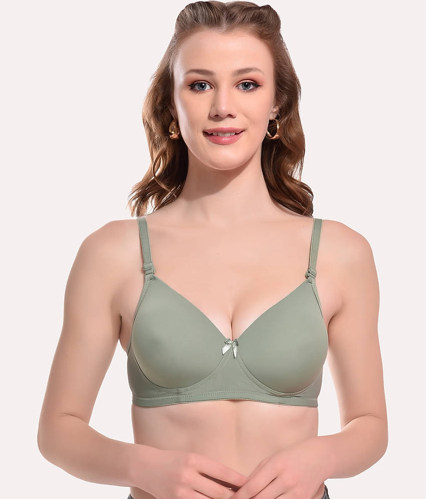Softskin Pack of 3 Nylon Heavily Padded Women's T-Shirt Bra ( Multicolor )