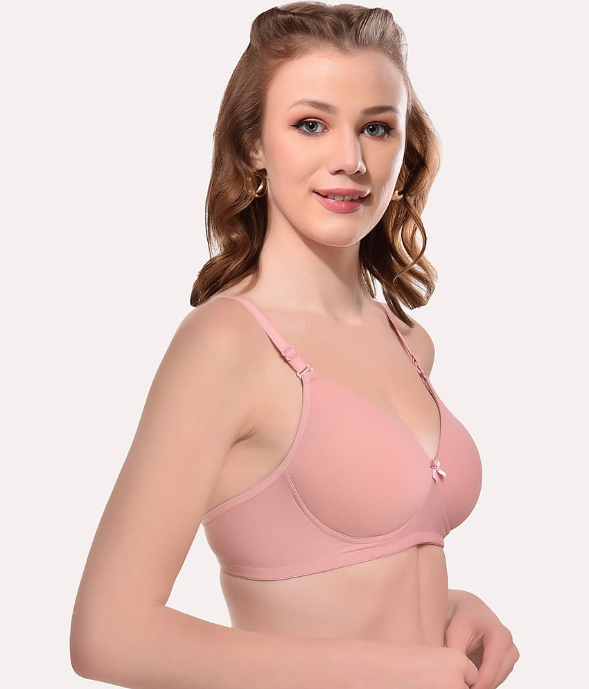 Softskin Pack of 3 Nylon Heavily Padded Women's T-Shirt Bra ( Multicolor )