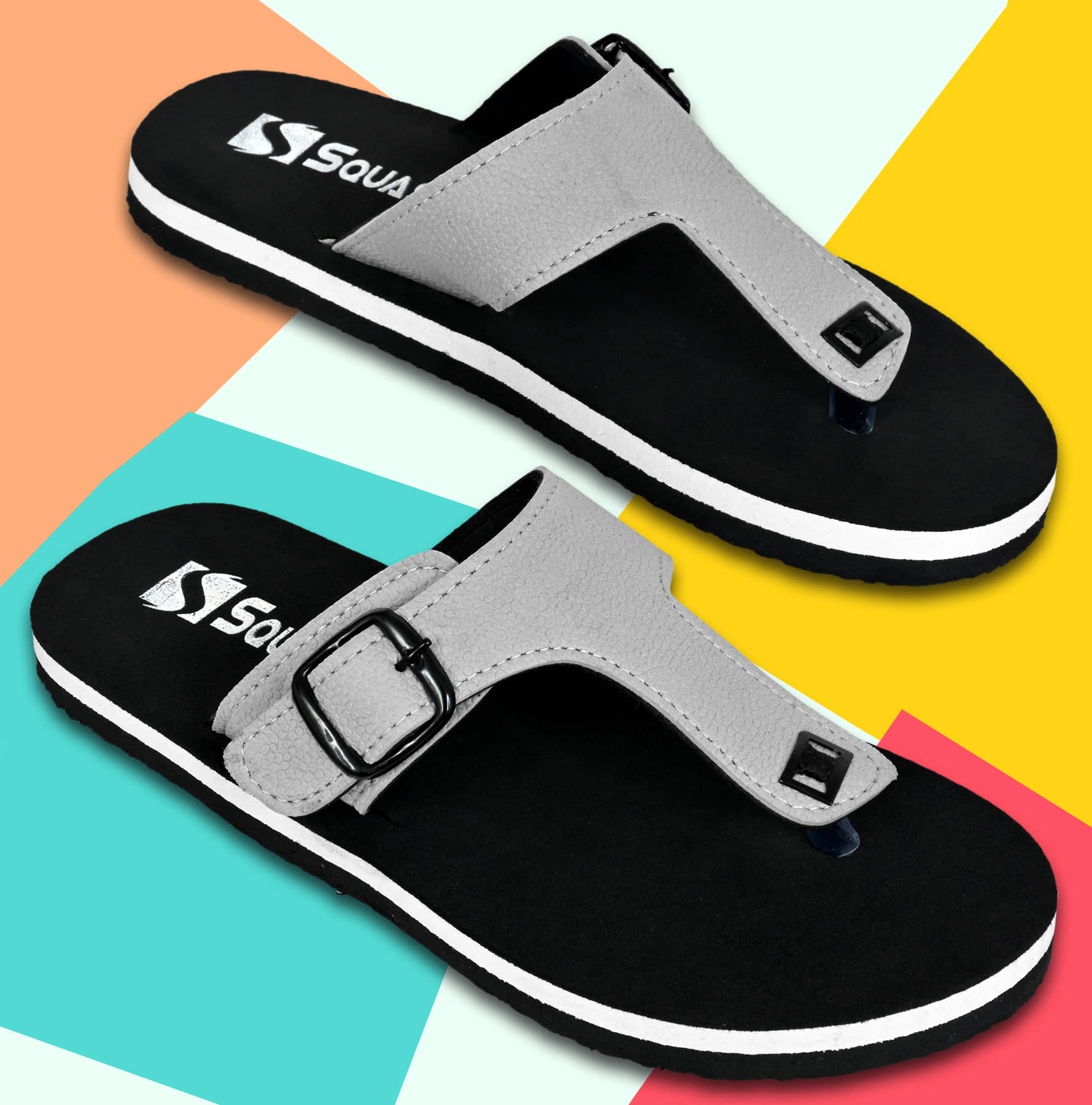 Squash - Grey Men's Thong Flip Flop