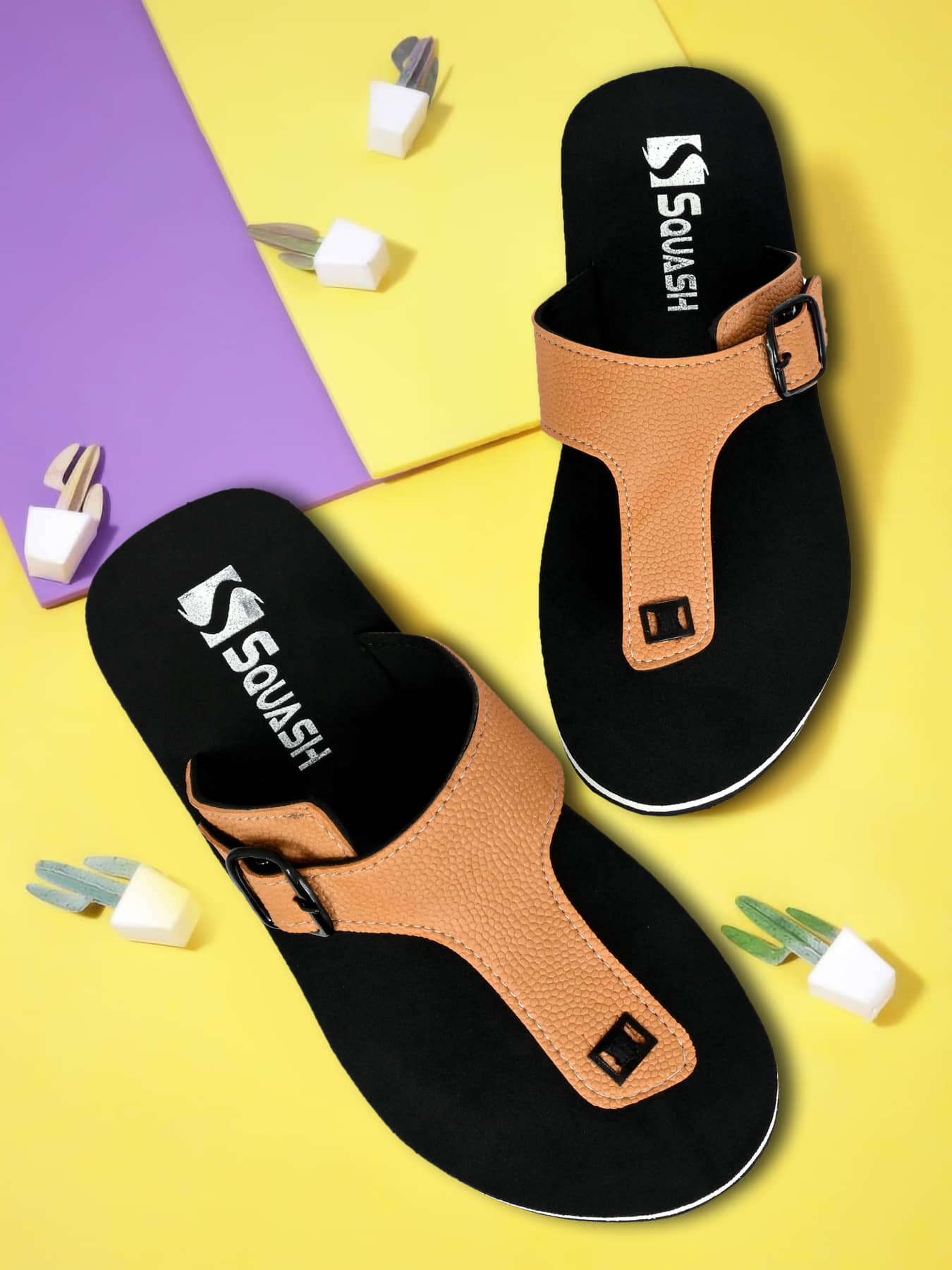Squash - Tan Men's Thong Flip Flop