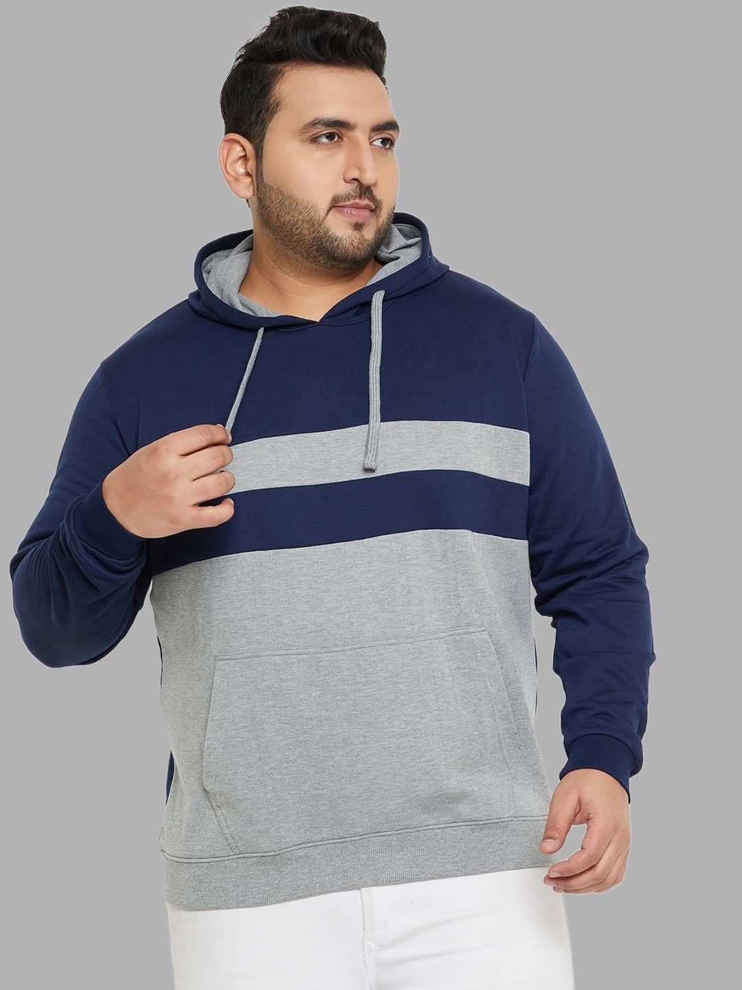 AUSTIVO Fleece Hooded Men's Sweatshirt - Grey ( Pack of 1 )