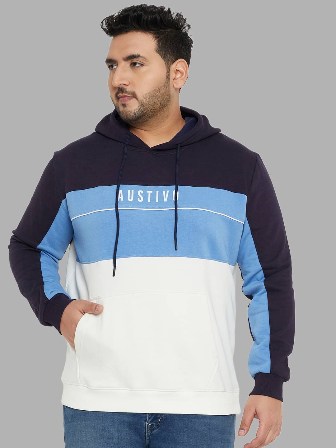 AUSTIVO Fleece Hooded Men's Sweatshirt - Multi ( Pack of 1 ) AUSTIVO Fleece Hooded Men's Sweatshirt - Multi ( Pack of 1 )
