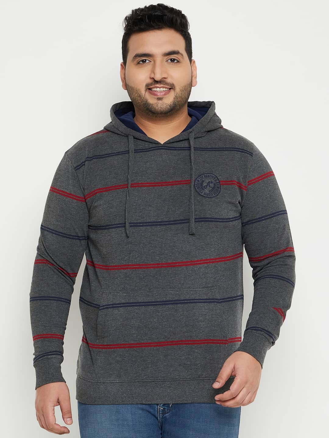 AUSTIVO Fleece Hooded Men's Sweatshirt - Grey ( Pack of 1 )
