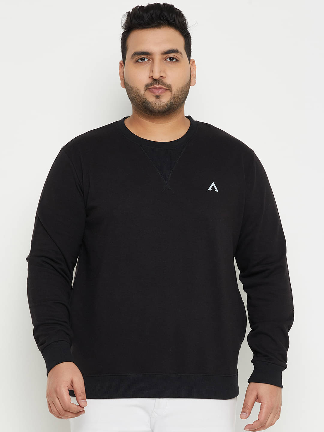     			AUSTIVO Fleece Round Neck Men's Sweatshirt - Black ( Pack of 1 )
