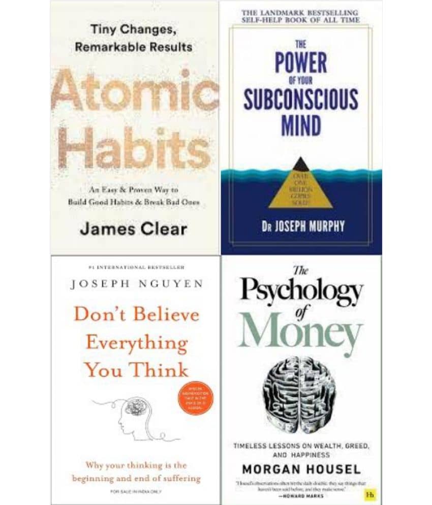 Atomic Habits + The Psychology of Money + Don't Believe Everything You Think +  The Power of Subconscious Mind - Stationery | Buy online on ZillyBuy