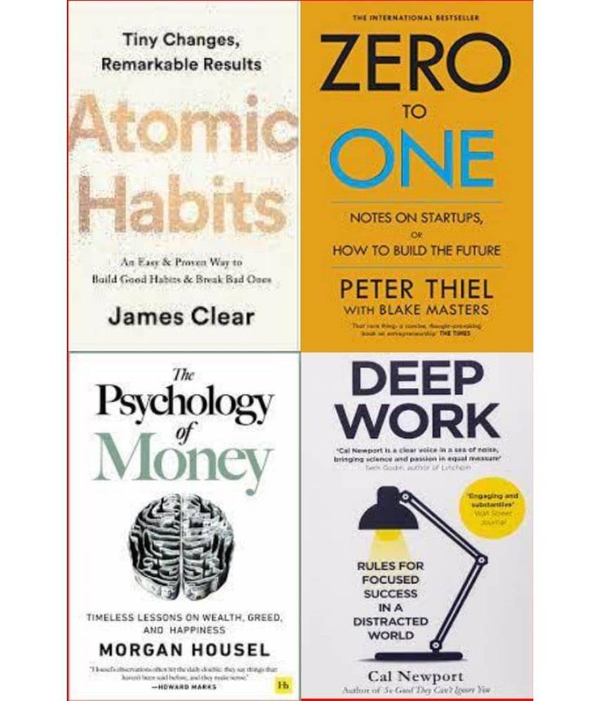     			Atomic Habits + The Psychology of Money + Deep Work + Zero To One