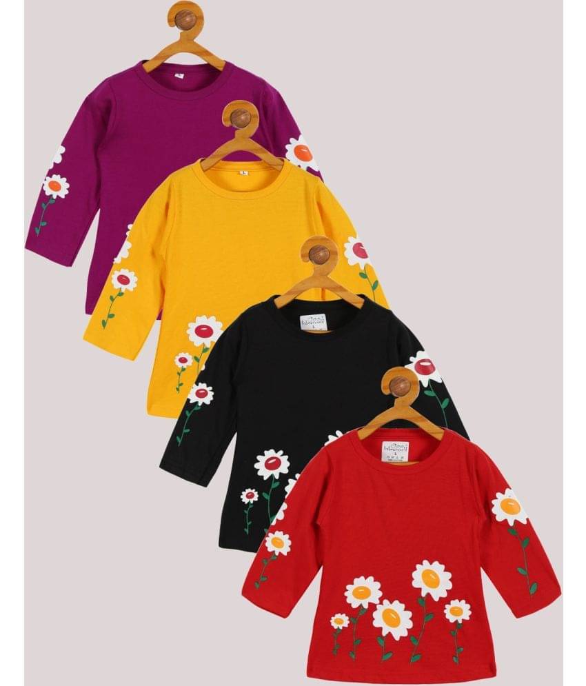     			Babeezworld Pack of 4 Baby Girls Cotton Top ( Multi )