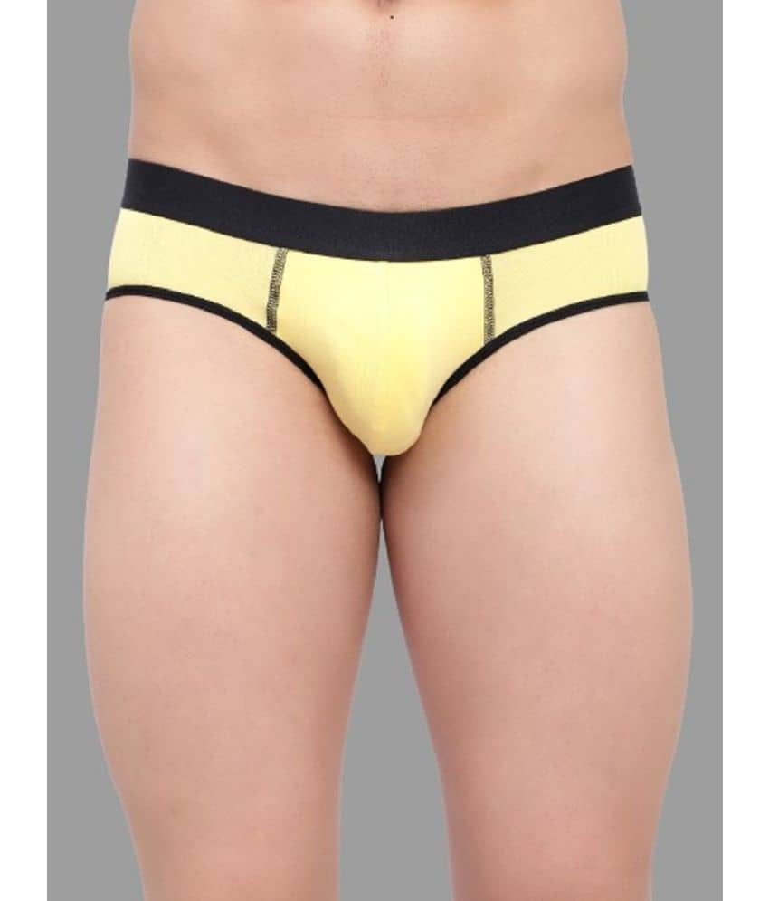 Bruchi Club Pack of 1 Cotton Briefs For Men's ( Yellow )