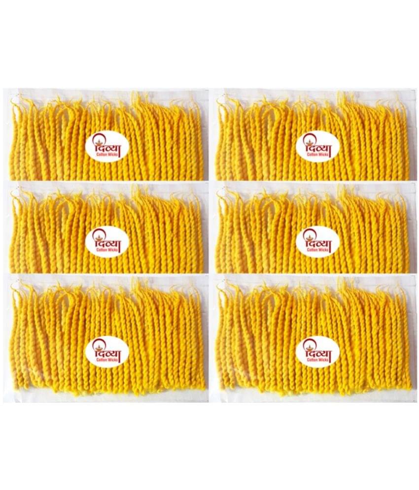 Long Cotton Wicks Twisted Diya Batti 400 Pieces (Pack of 6) Long Cotton Wicks Twisted Diya Batti 400 Pieces (Pack of 6)