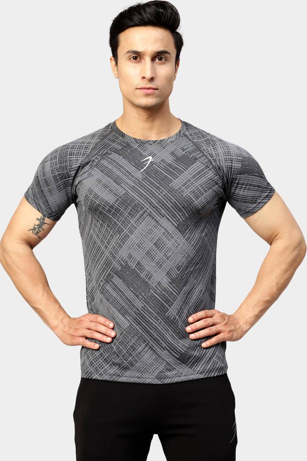     			Fuaark - Charcoal Polyester Slim Fit Men's Sports T-Shirt ( Pack of 1 )