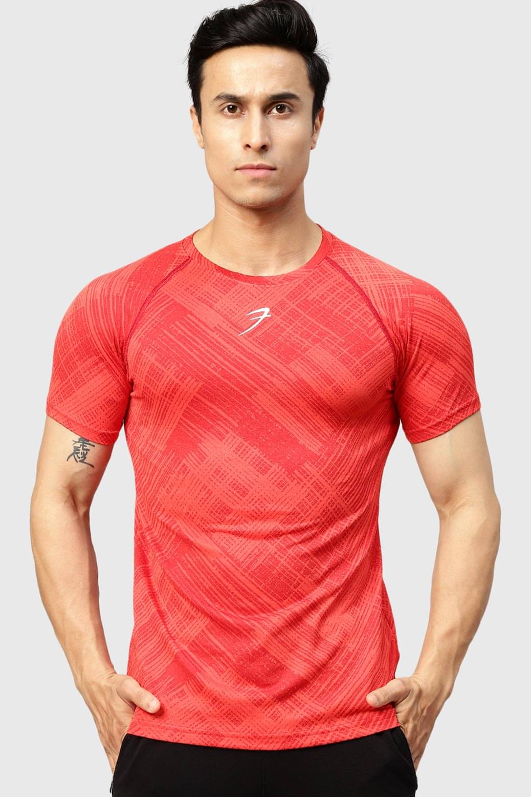     			Fuaark - Red Polyester Slim Fit Men's Sports T-Shirt ( Pack of 1 )