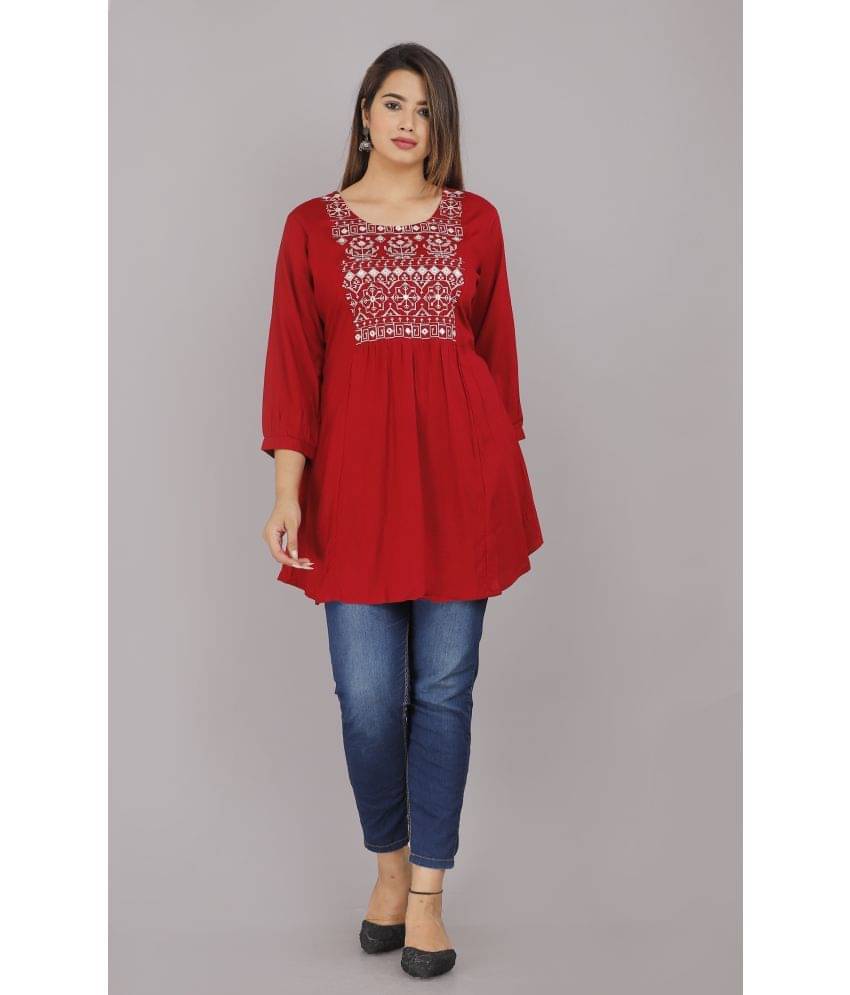 Rayon Short Kurti For Women (Pack of 1) Rayon Short Kurti For Women (Pack of 1)