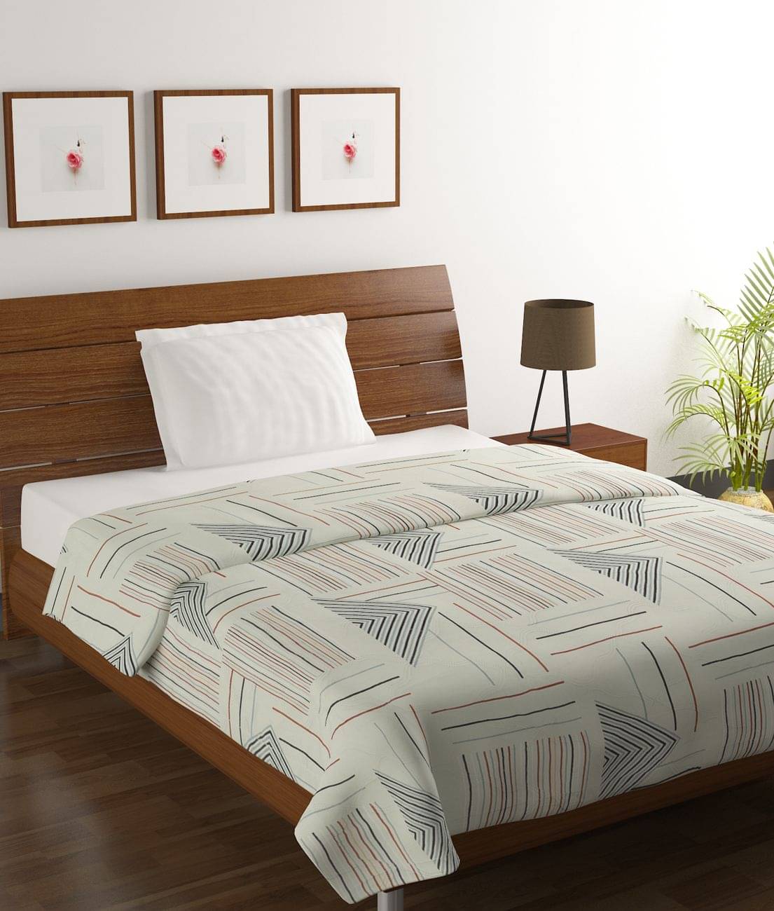 BELLA TRUE Microfiber Geometric Print Single Comforter ( 150 x 210 cm ) Pack of 1 Beige BELLA TRUE Microfiber Geometric Print Single Comforter ( 150 x 210 cm ) Pack of 1 Beige
