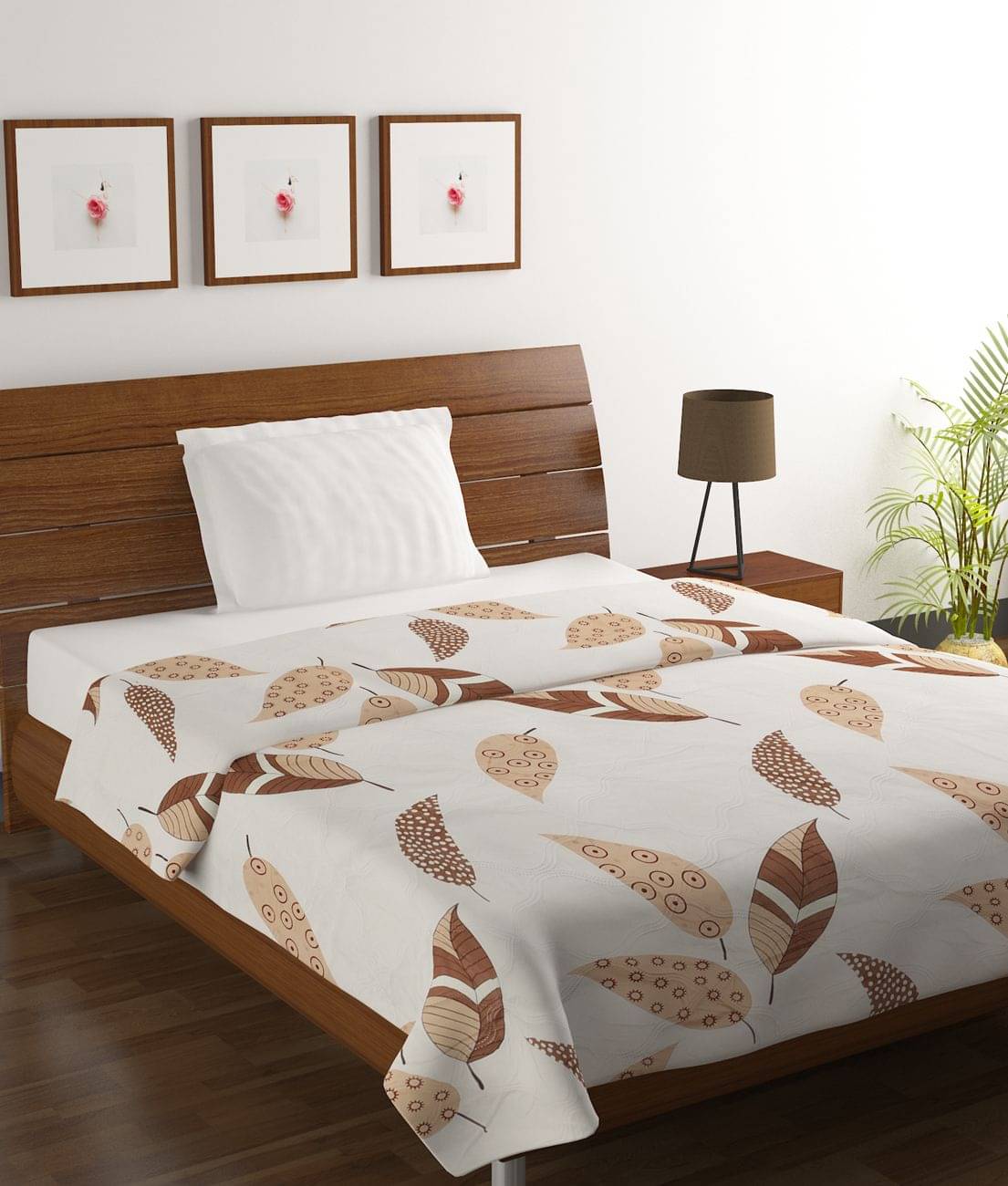 BELLA TRUE Microfiber Floral Print Single Comforter ( 150 x 210 cm ) Pack of 1 - Beige BELLA TRUE Microfiber Floral Print Single Comforter ( 150 x 210 cm ) Pack of 1 - Beige
