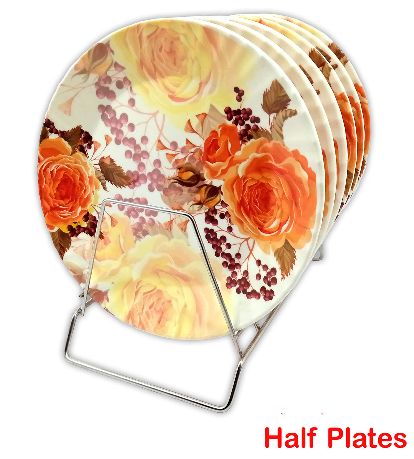 Inpro 6 Pcs Melamine Multi Color Half Plate Inpro 6 Pcs Melamine Multi Color Half Plate