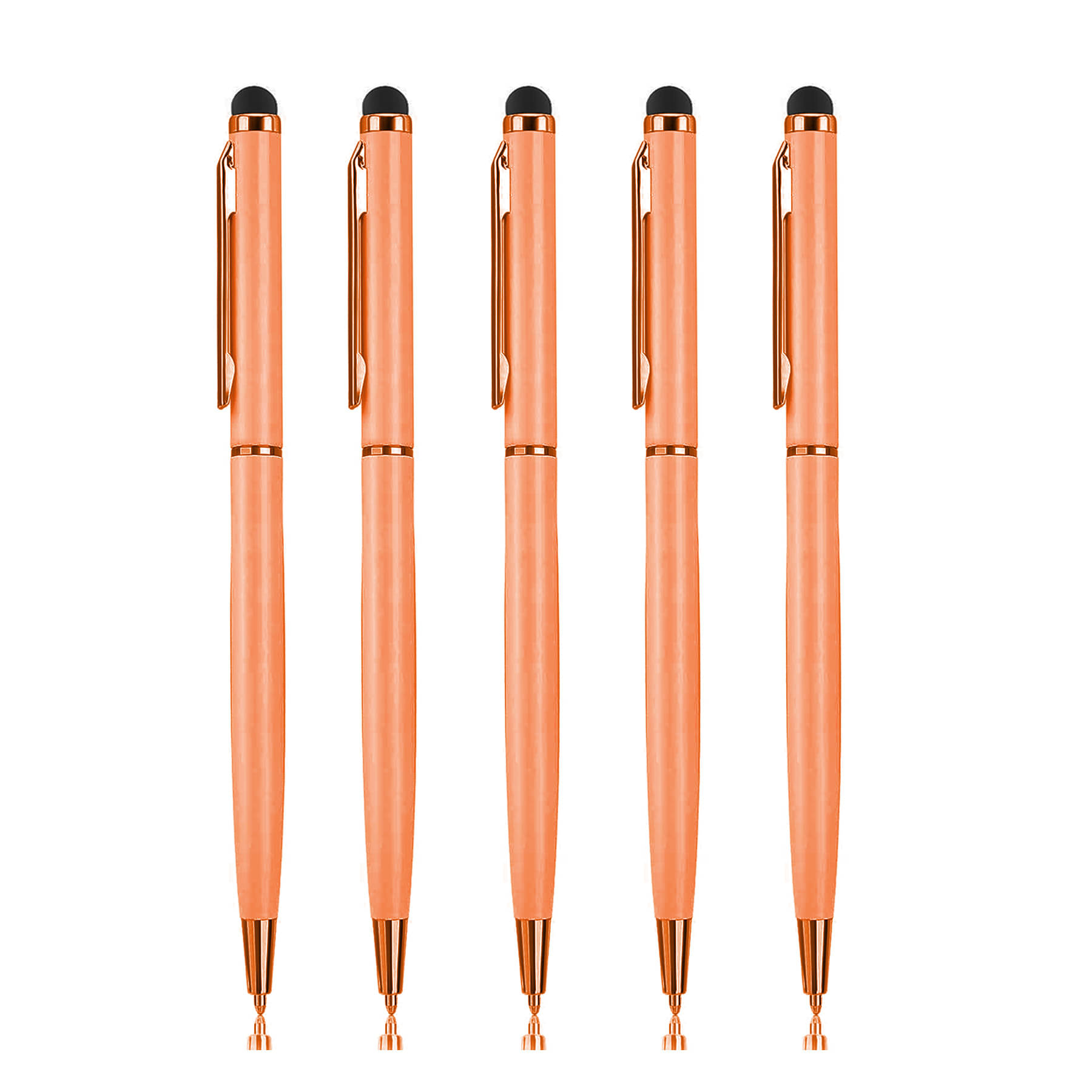     			KK CROSI Sleek Design Pack of 5pcs Copper Colour Metal Pen with Stylus for Touch Screen Multi-function Pen  (Pack of 5, Blue Ink)